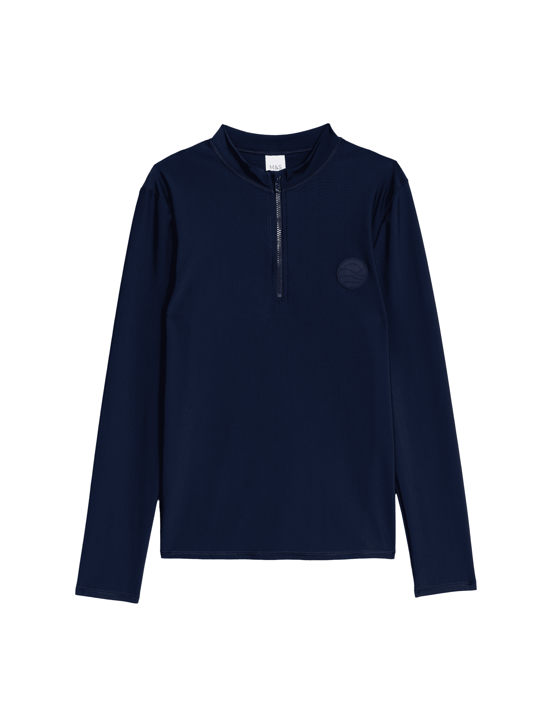 M&S Collection Boys Long Sleeve Rash Vest (6-16 Yrs) - 6-7 Y - Navy, Navy