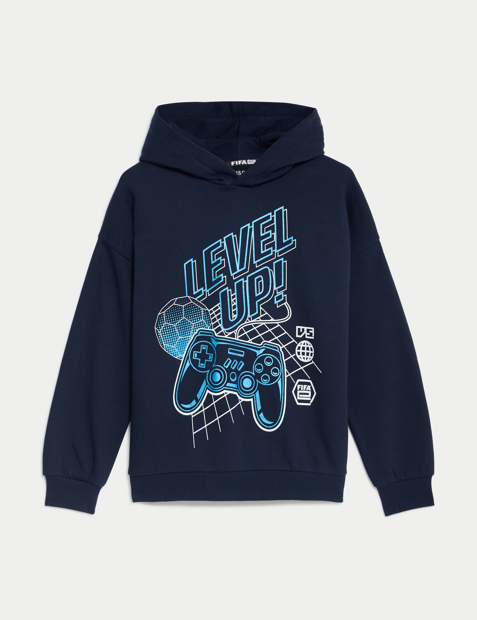 M&S Boys Cotton Rich FIFA  Hoodie (6-16 Yrs)