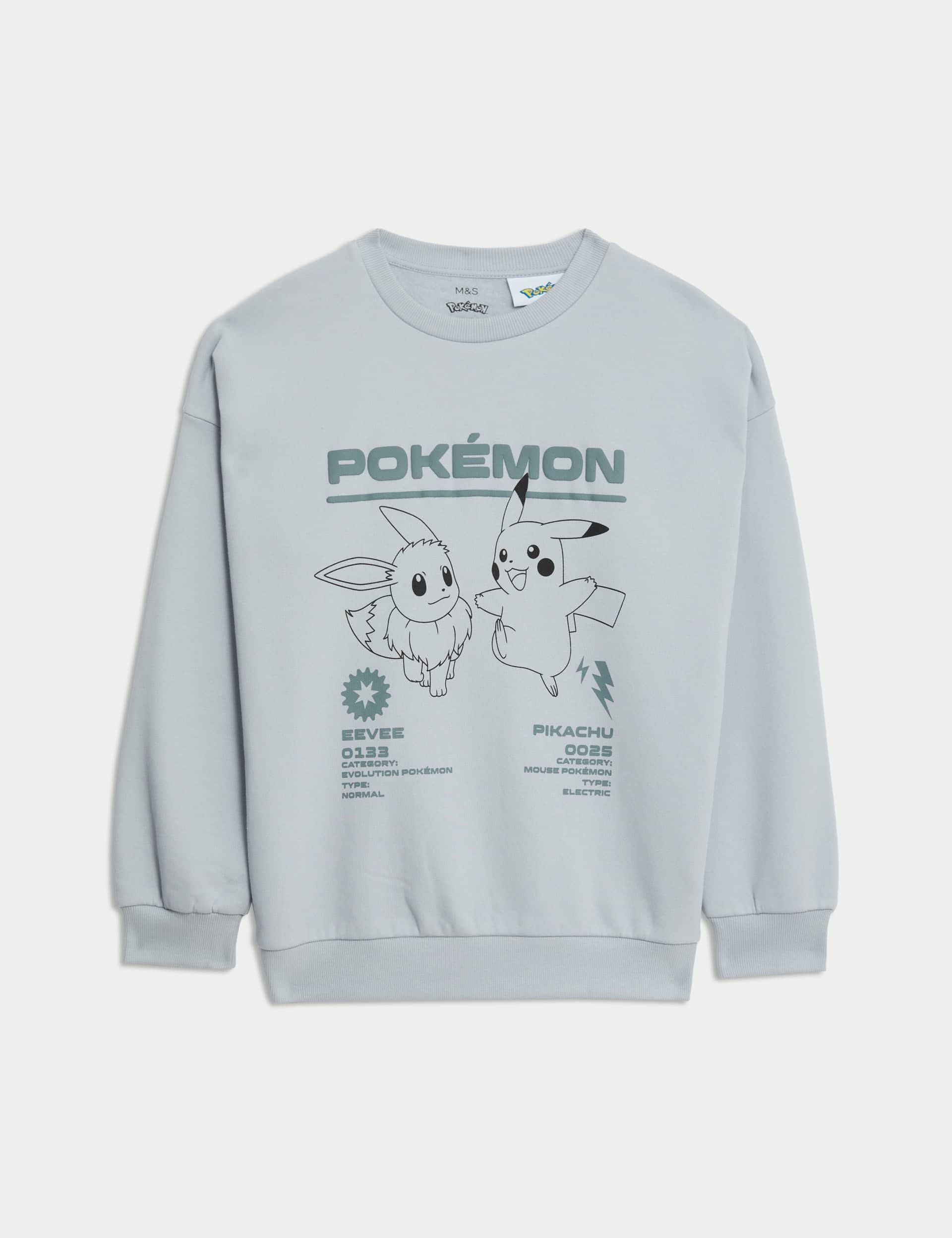 M&S Boys Cotton Rich Pokemon  Sweatshirt (6-16 Yrs)