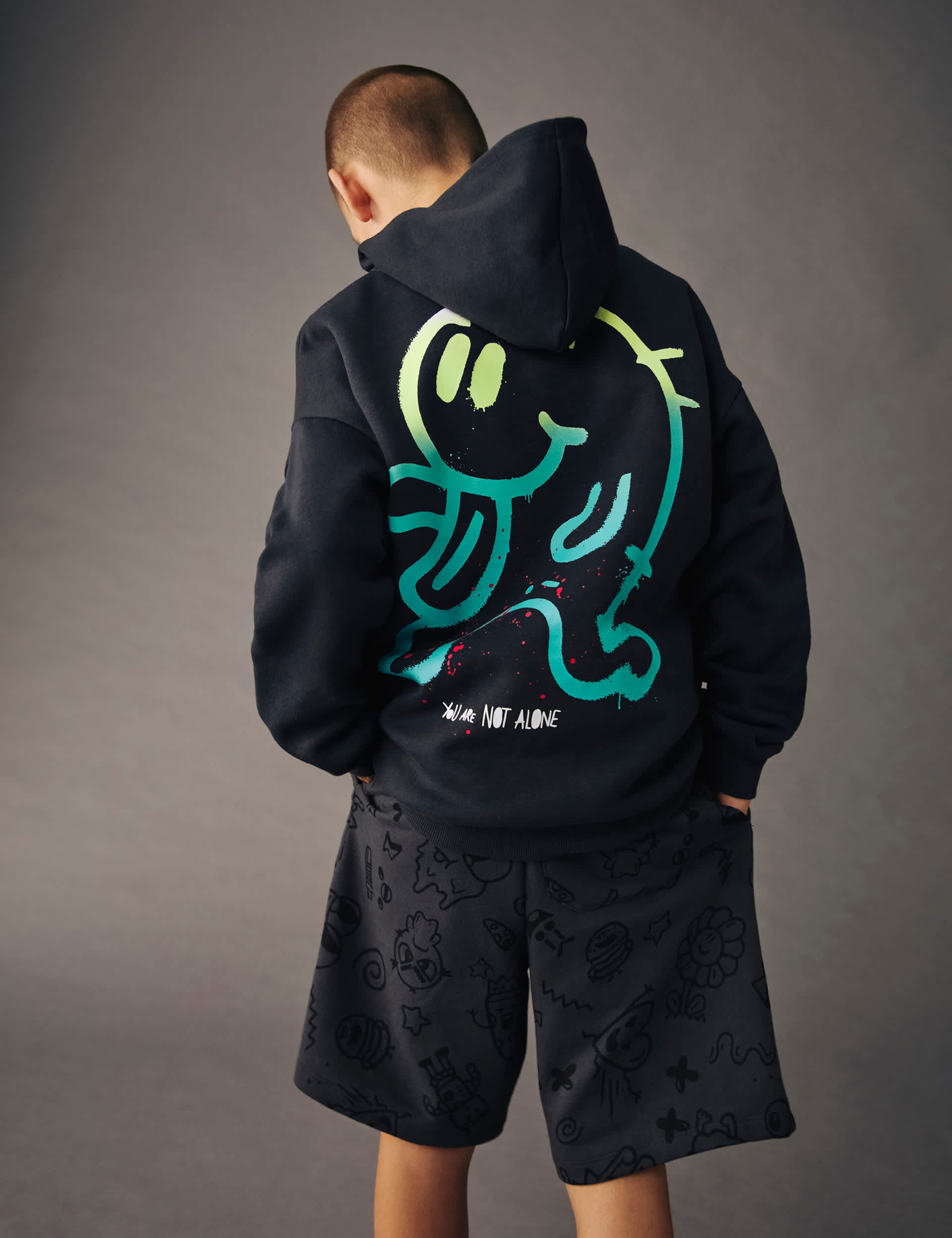 M&S X The Doodle Boys Cotton Rich Slogan Hoodie (6-16 Yrs) - 11-12 - Black, Black