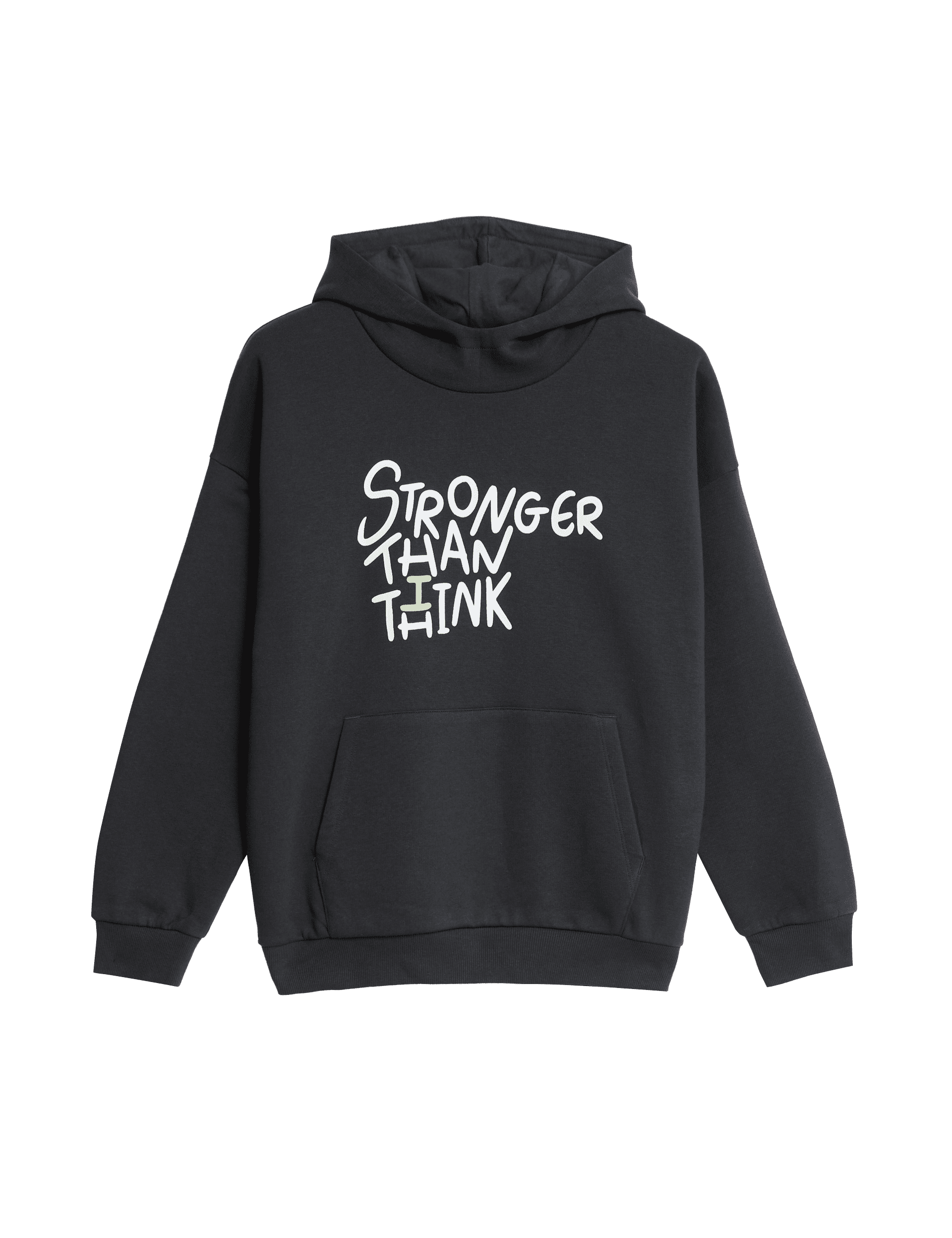 M&S X The Doodle Boys Cotton Rich Slogan Hoodie (6-16 Yrs) - 9-10Y - Black, Black