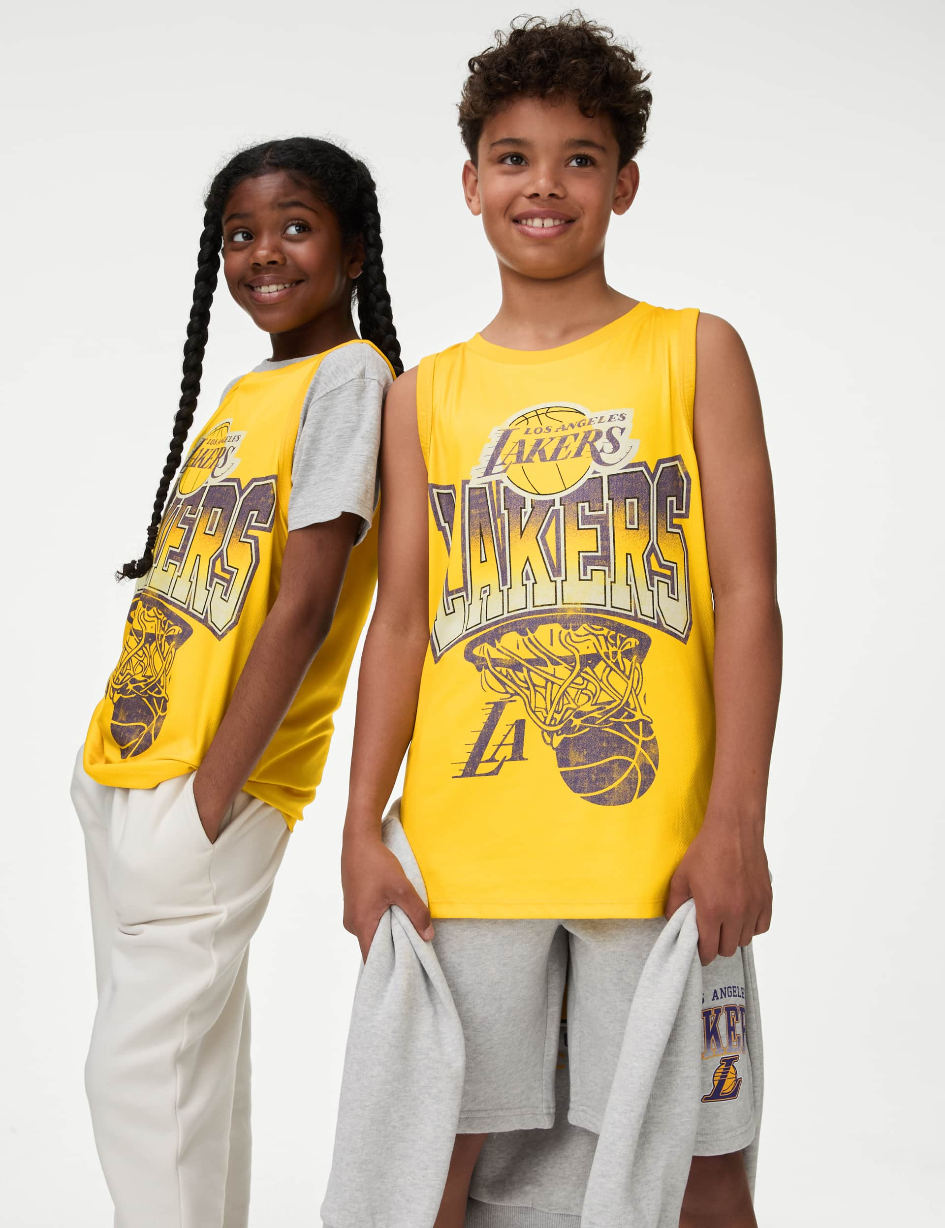 M&S NBA Los Angeles Lakers Vest (6-16 Yrs) - 7-8 Y - Yellow, Yellow