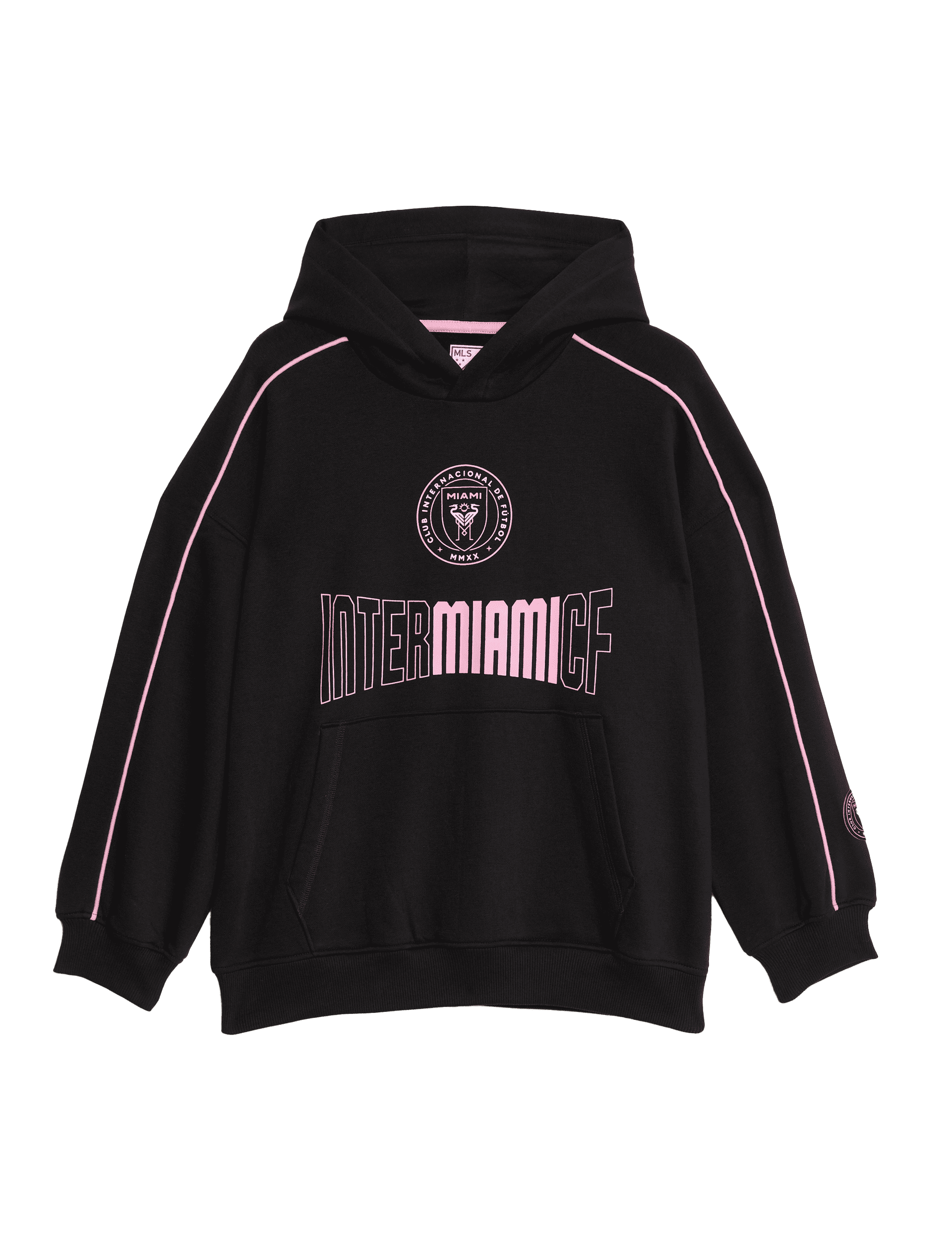 M&S Collection Cotton Rich Inter Miami Hoodie (2-16 Yrs) - 3-4 Y - Black, Black