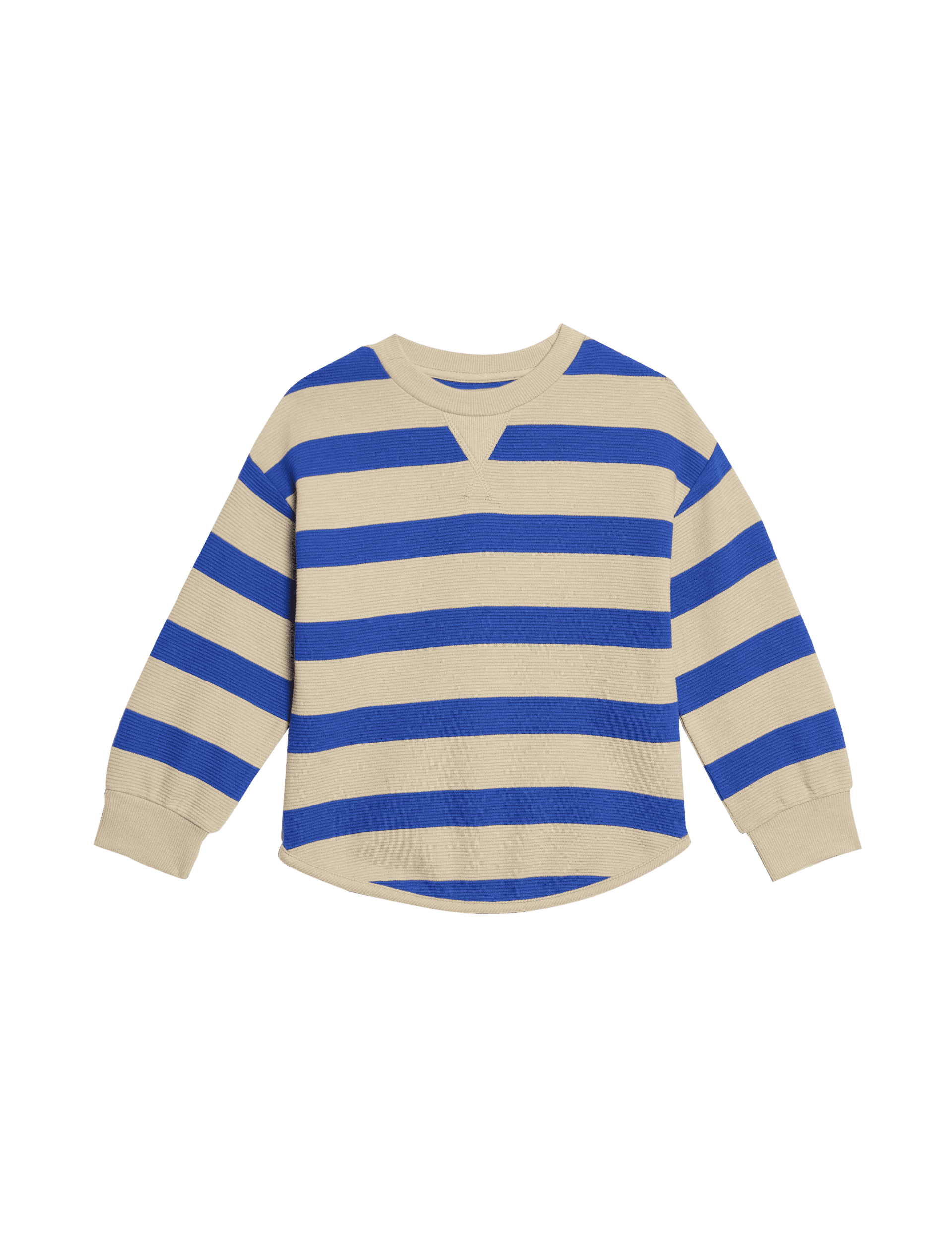 M&S Collection Boys Cotton Rich Striped Top (1-16 Yrs) - 3-4 Y - Blue Mix, Green Mix,Blue Mix,Black 