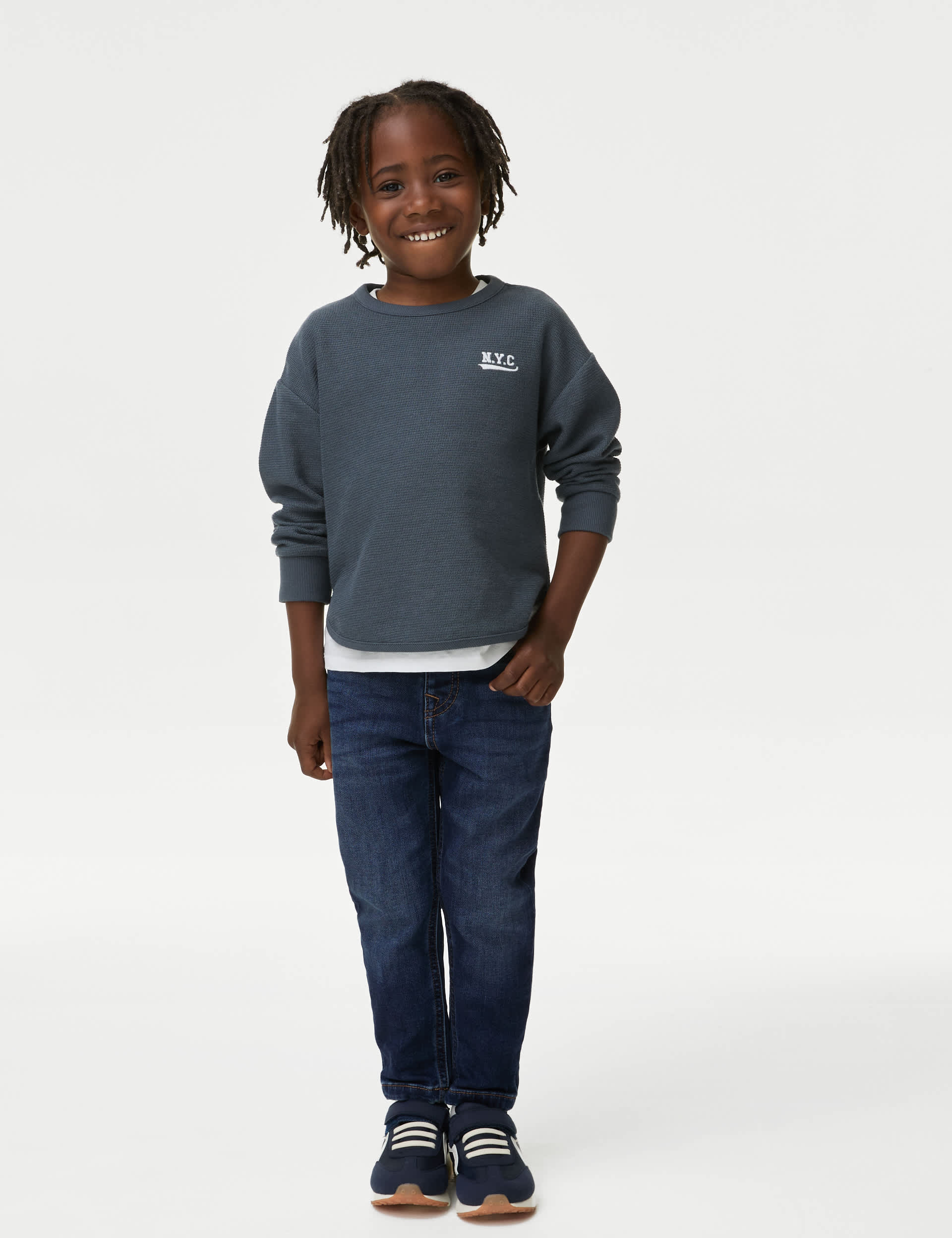 M&S Boys Skinny Denim Jeans (2-8 Yrs) - 4-5 Y - Dark Denim, Dark Denim