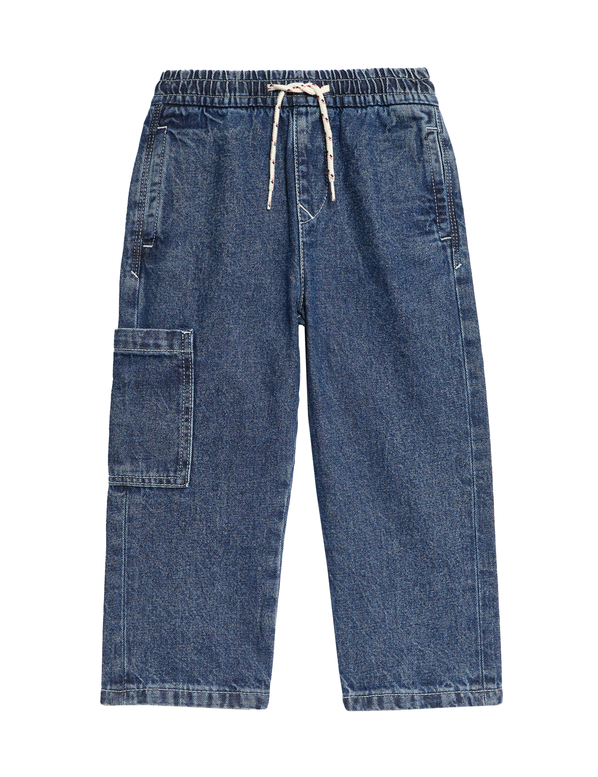 M&S Collection Boys Elasticated Waist Side Pocket Denim Jeans (2-8 Yrs) - 5-6 Y - Dark Denim, Dark D