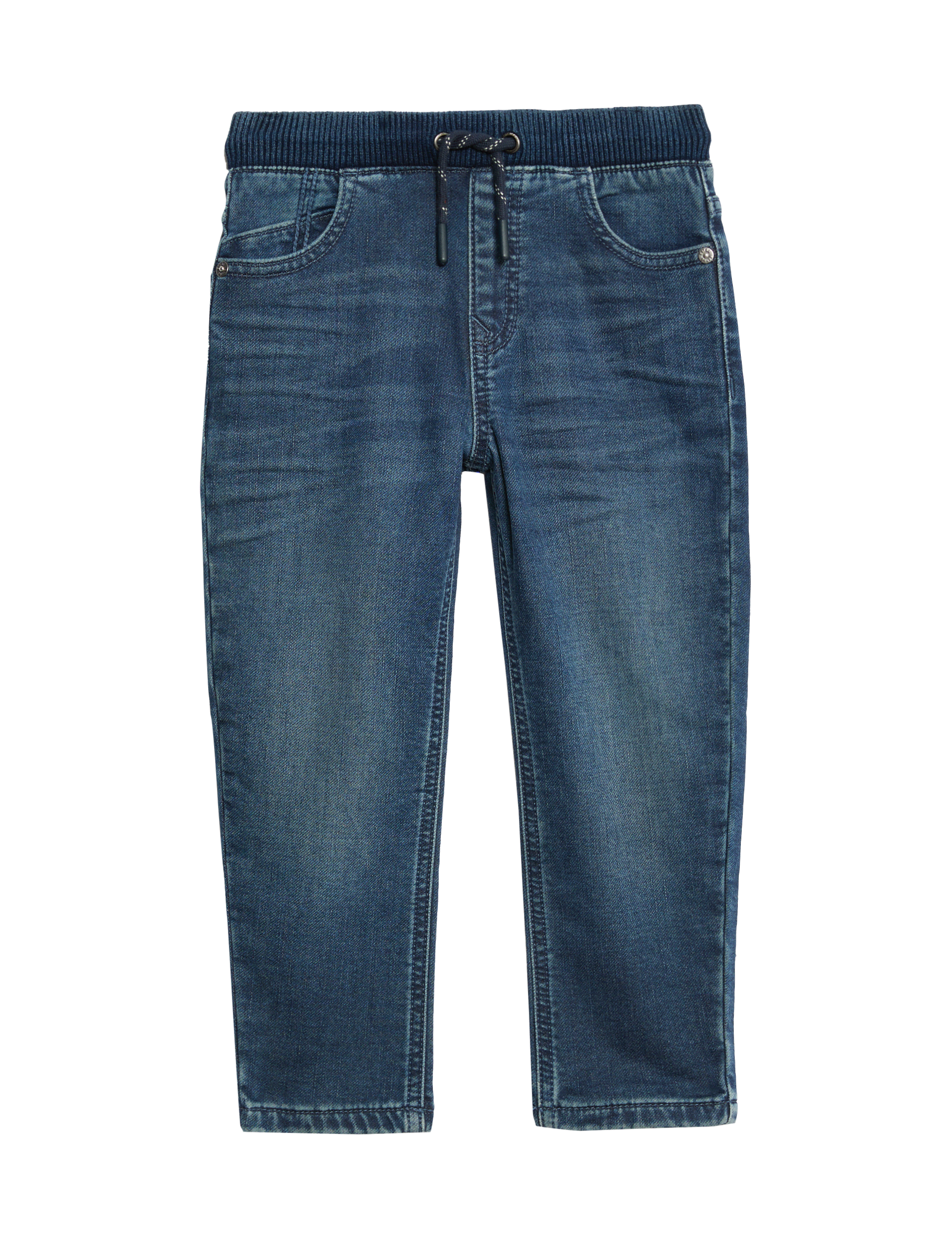 M&S Collection Boys Cotton Rich Jeans (2-8 Yrs) - 4-5 Y - Dark Denim, Denim,Dark Denim,Black Denim