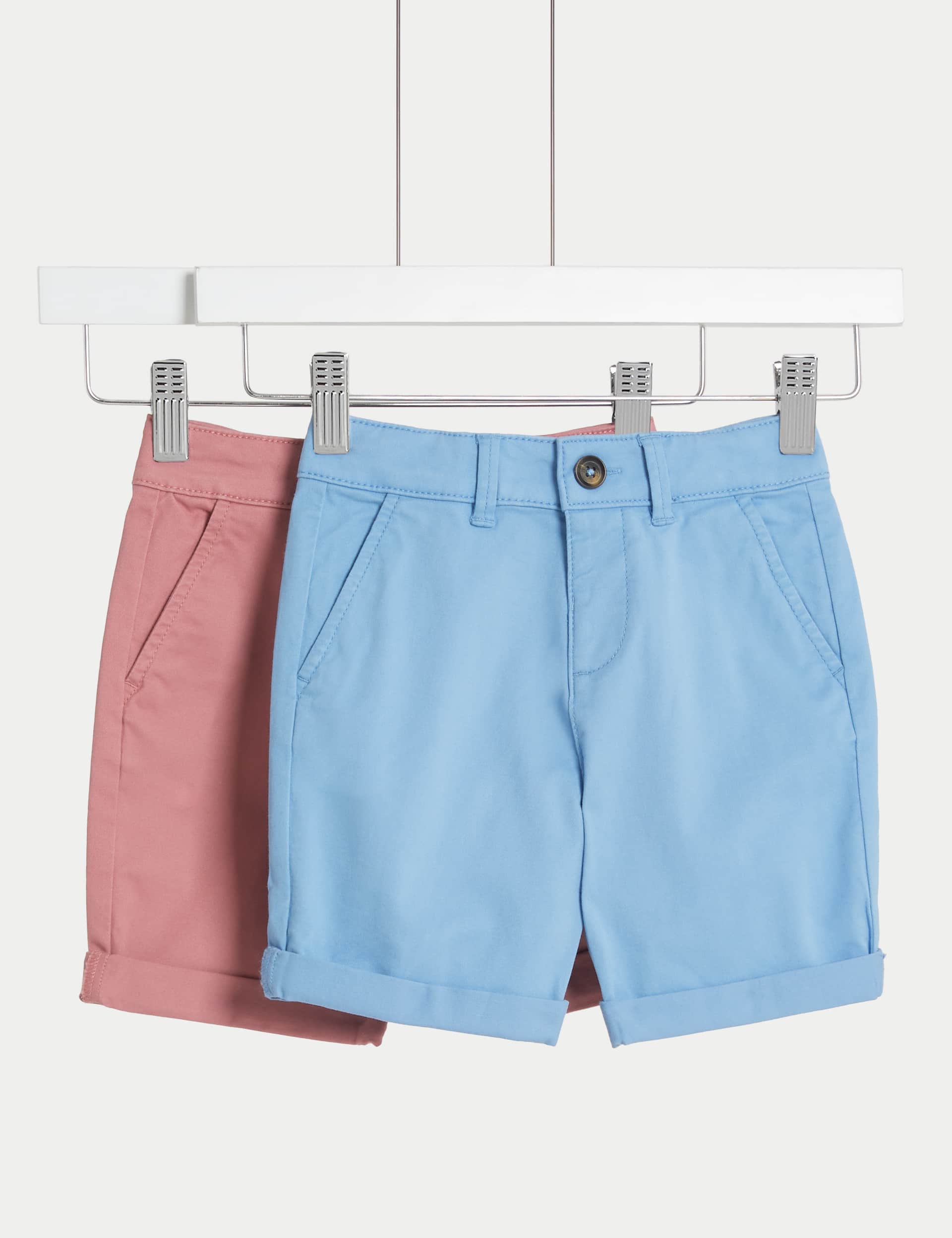 M&S Boys 2pk Cotton Rich Chino Shorts (2-8 Yrs)