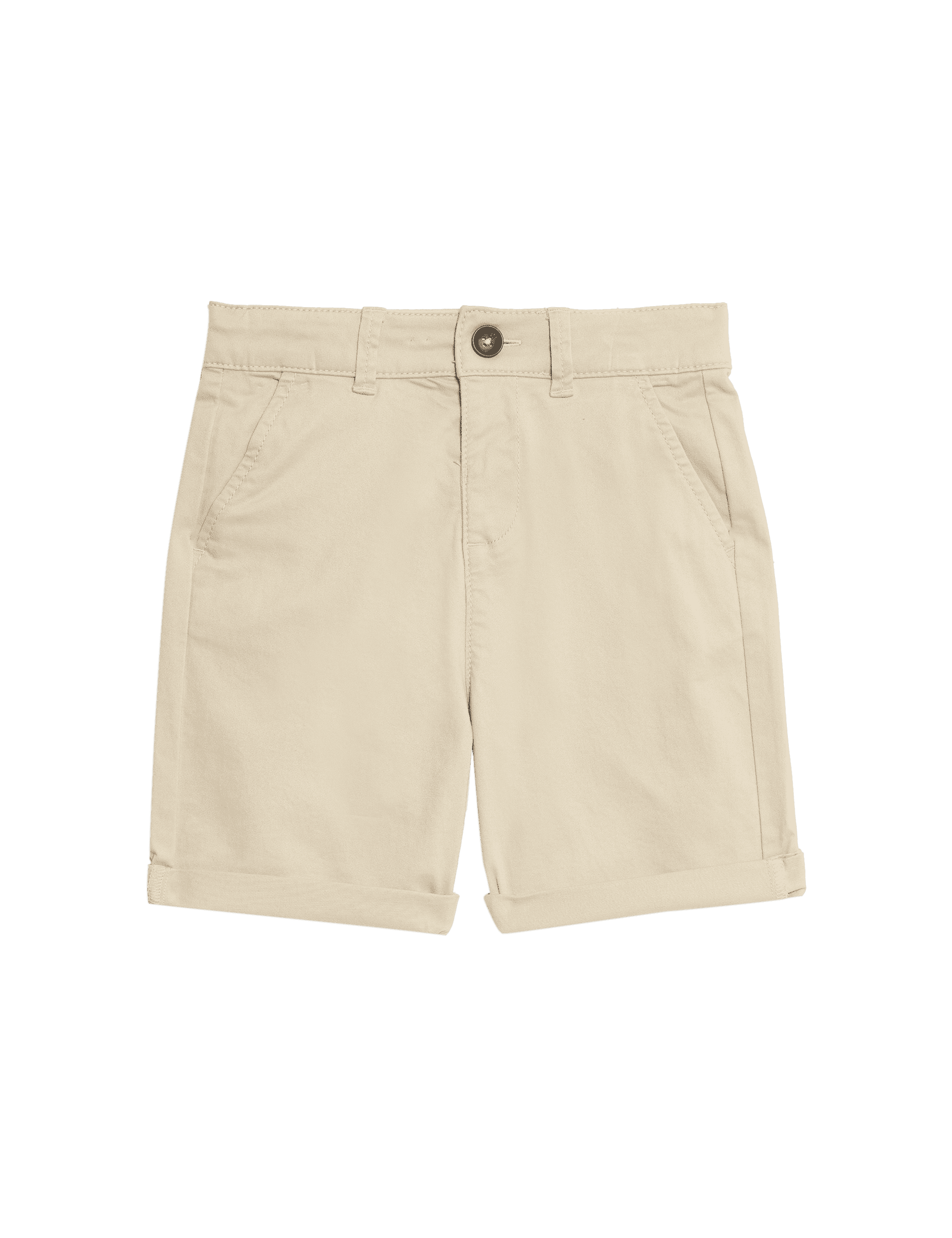 M&S Collection Boys Cotton Rich Chino Shorts (2-8 Yrs) - 3-4 Y - Natural, Pink,Navy,Blue,Natural