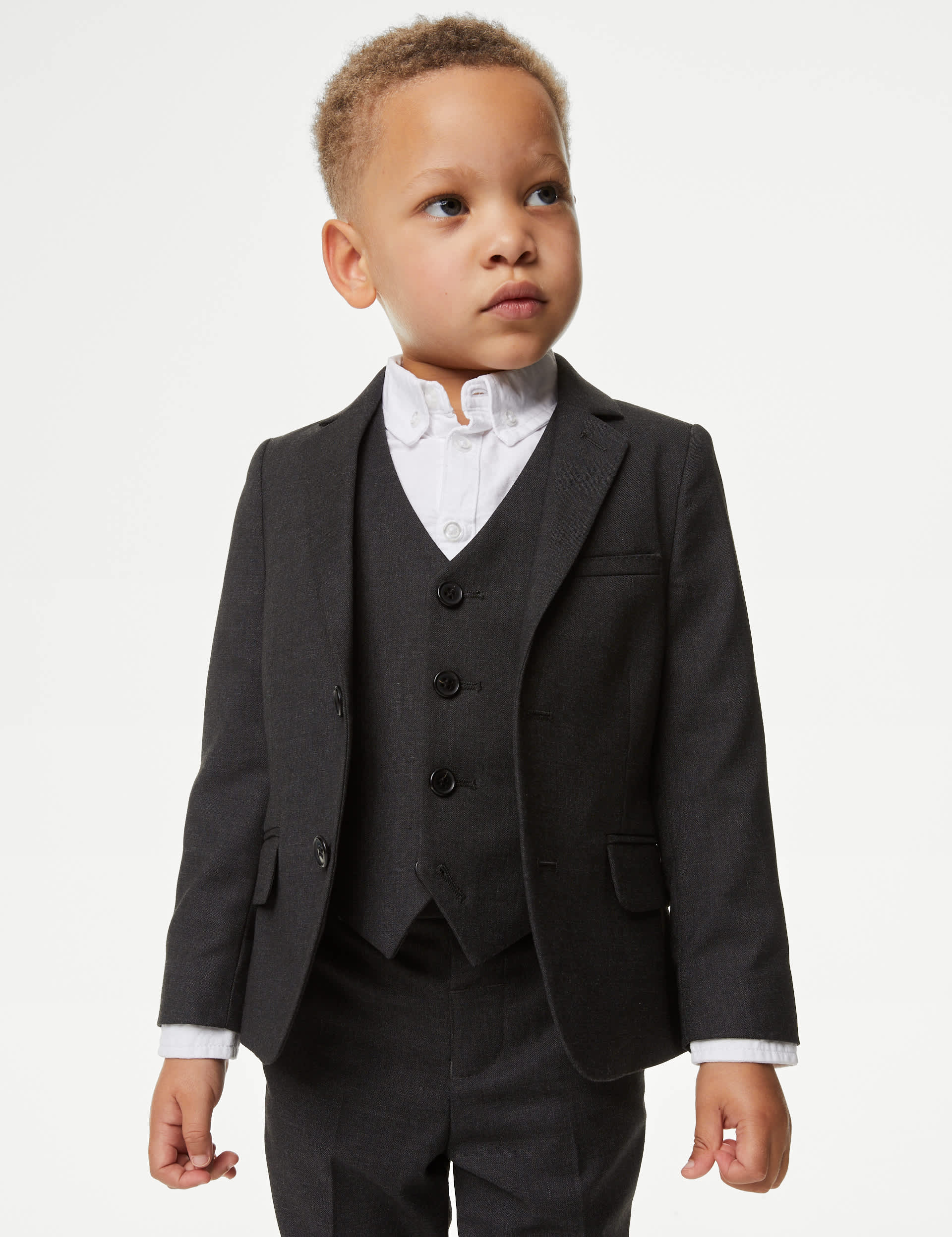 M&S Boys Mini Me Suit Jacket (2-8 Yrs) - 5-6 Y - Charcoal, Charcoal