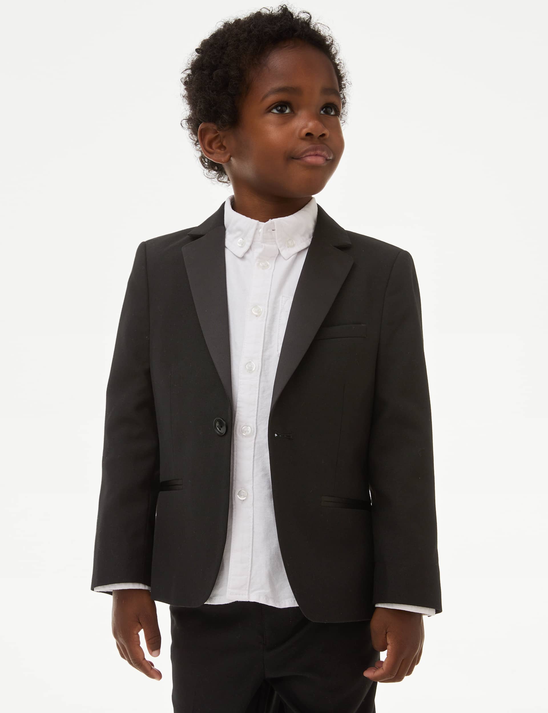 M&S Collection Boys Tuxedo Jacket (2-8 Yrs) - 5-6 Y - Black, Black