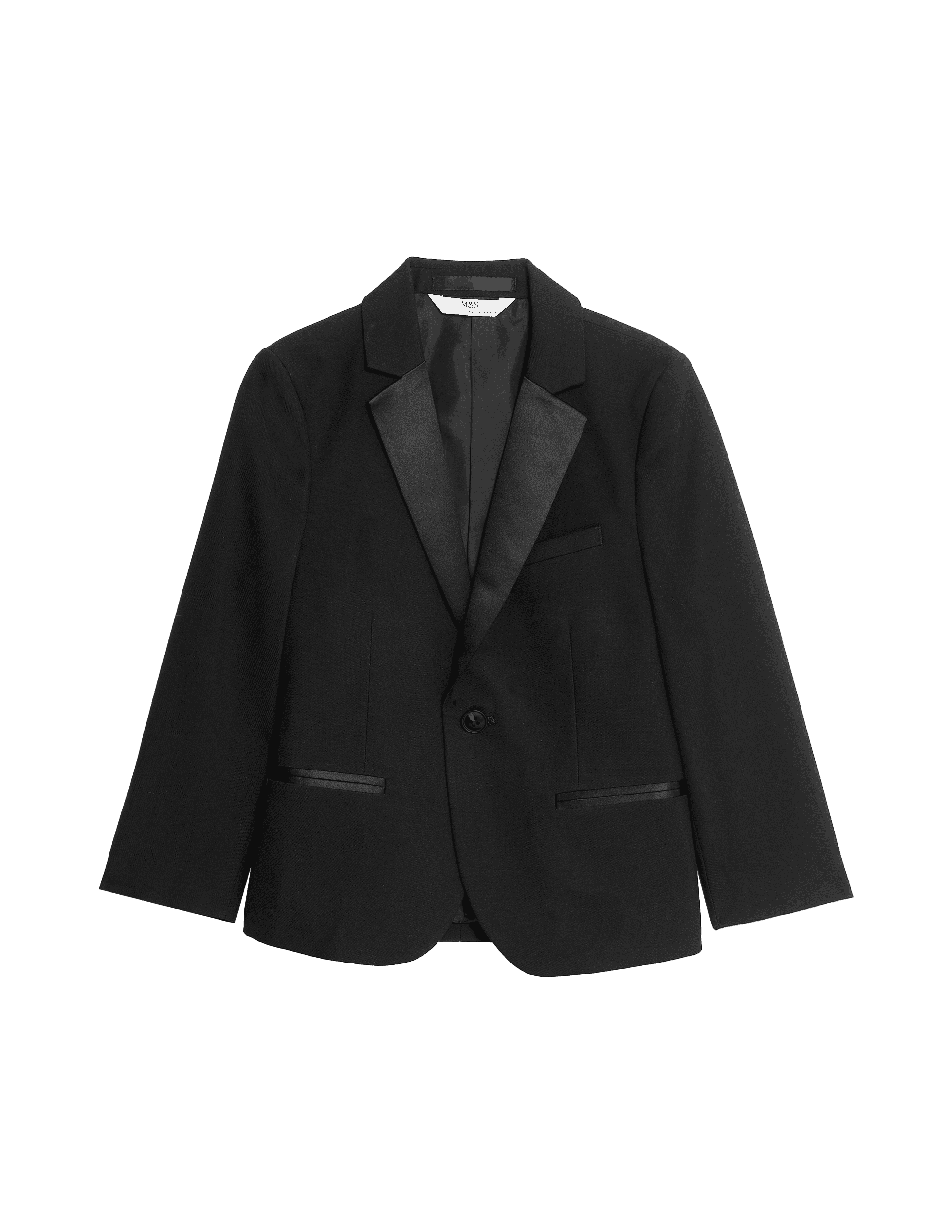 M&S Collection Boys Tuxedo Jacket (2-8 Yrs) - 4-5 Y - Black, Black