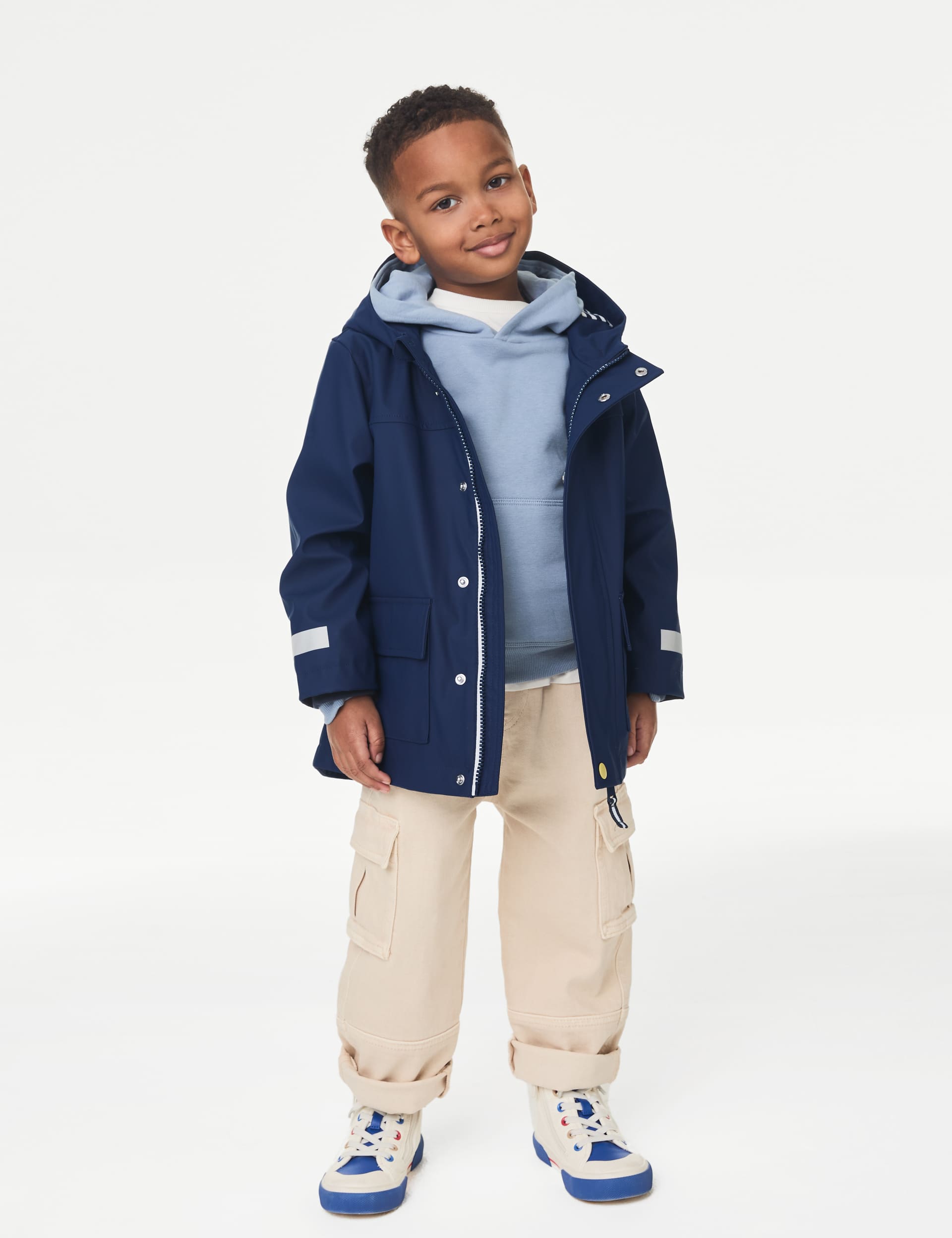 M&S Boys Stormwear Fisherman Coat (2-8 Yrs) - 3-4 Y - Navy, Navy