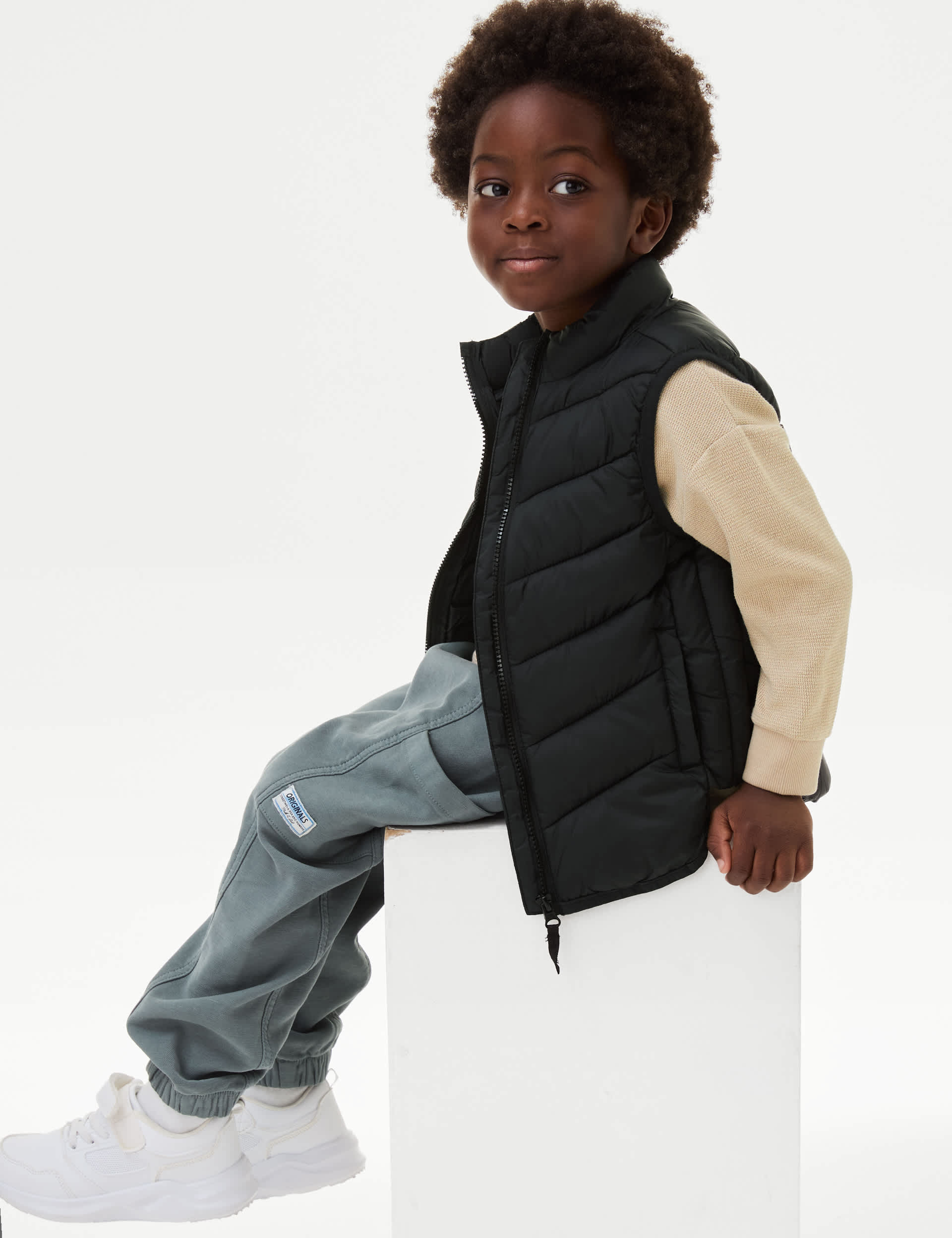 M&S Boys Stormwear  Lightweight Padded Gilet (2-8 Yrs)