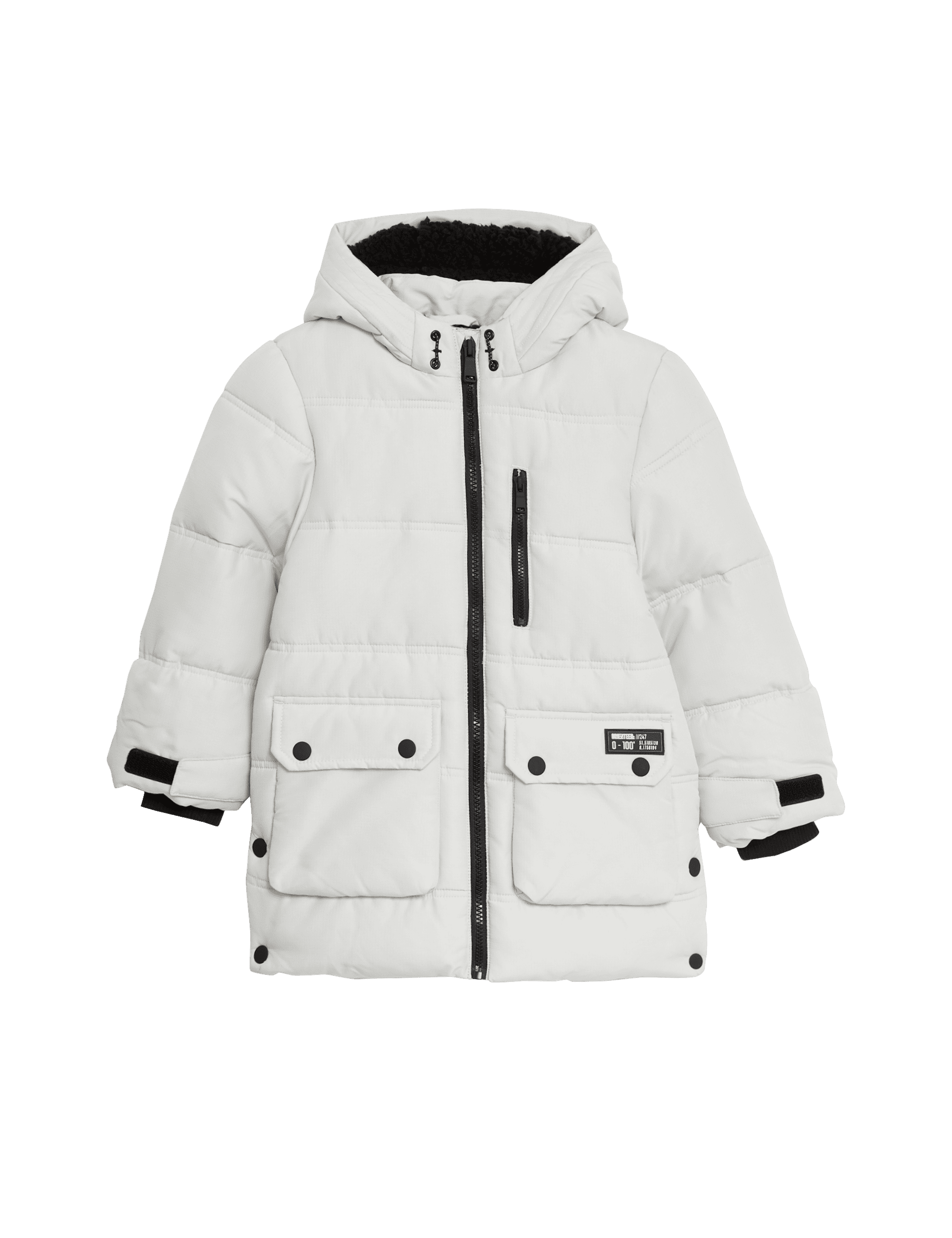 M&S Collection Boys Stormwear Hooded Padded Coat (2-8 Yrs) - 4-5 Y - Grey, Grey,Navy