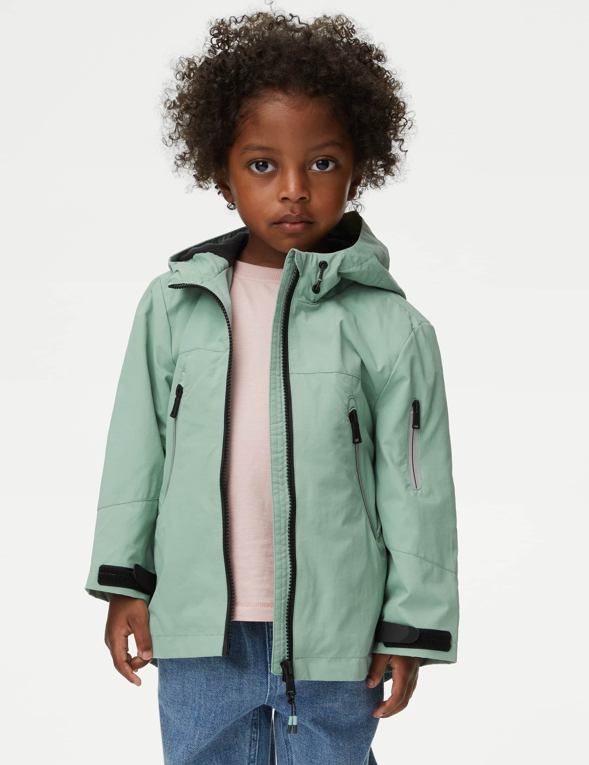 M&S Boys Stormwear  Fleece Lined Hooded Jacket (2-8 Yrs)