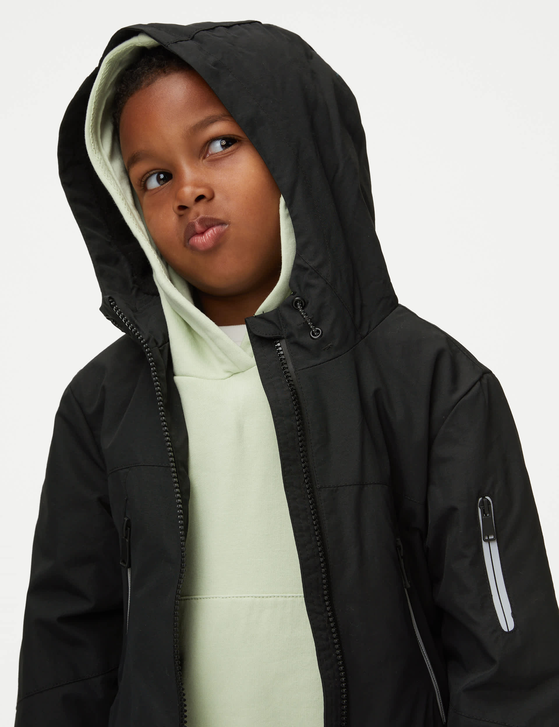 M&S Boys Stormwear  Fleece Lined Hooded Jacket (2-8 Yrs)