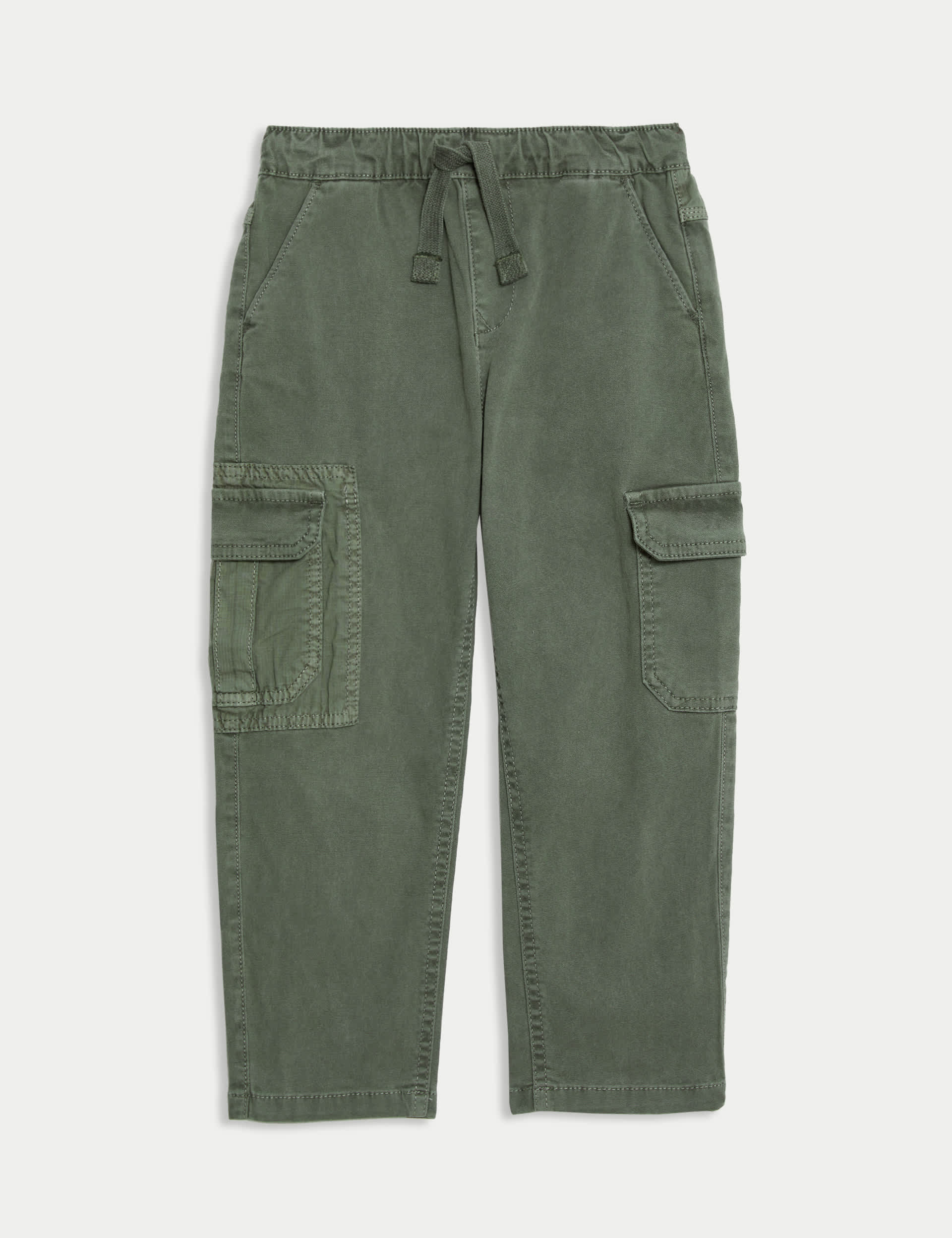 M&S Boys Cotton Rich Trousers (2-8 Yrs) - 2-3 Y - Sage Green, Sage Green