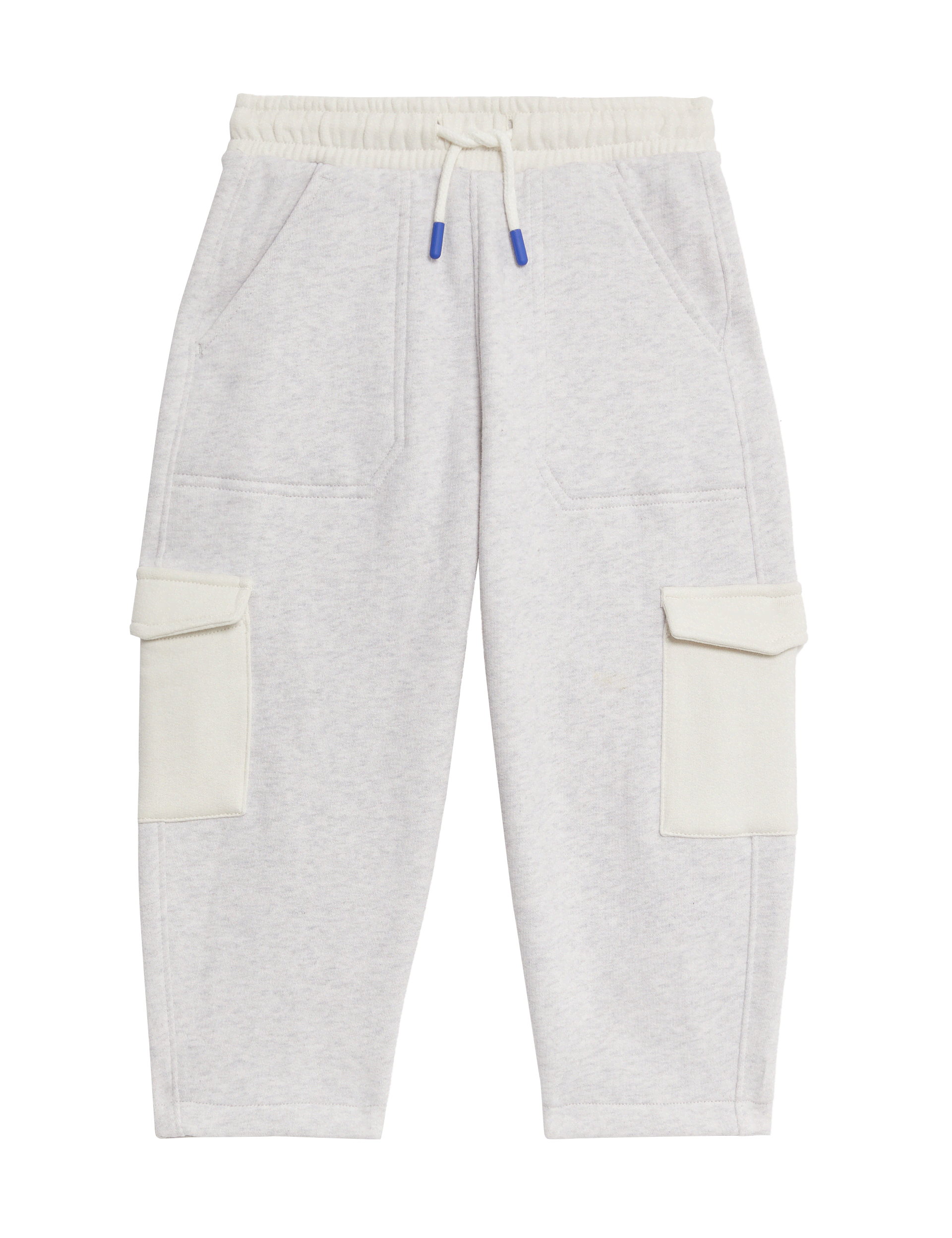 M&S Collection Boys Cotton Rich Cargo Joggers (12 Mths - 8 Yrs) - 3-4 Y - Light Grey, Light Grey