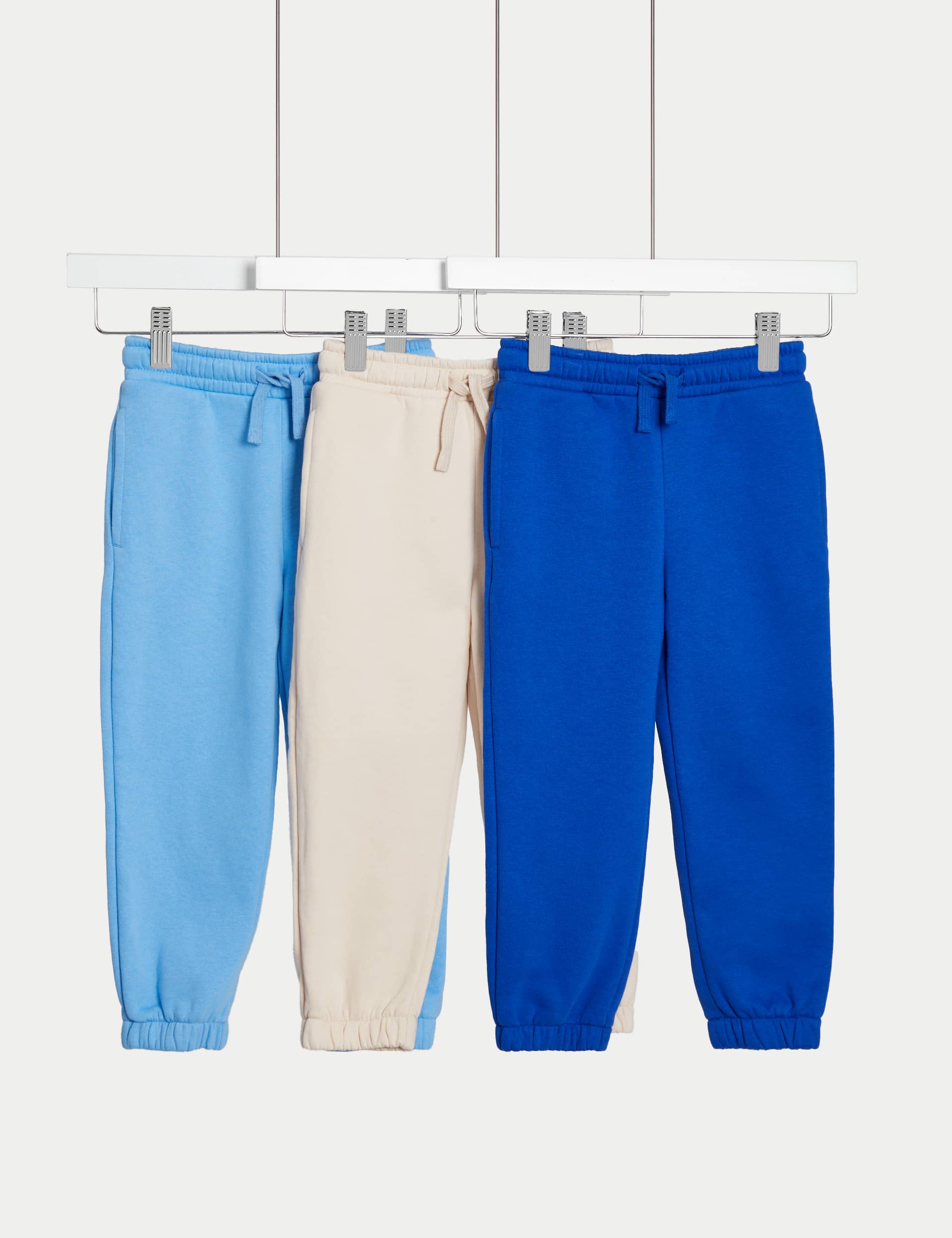 M&S Boys 3pk Cotton Rich Joggers (2-8 Yrs)