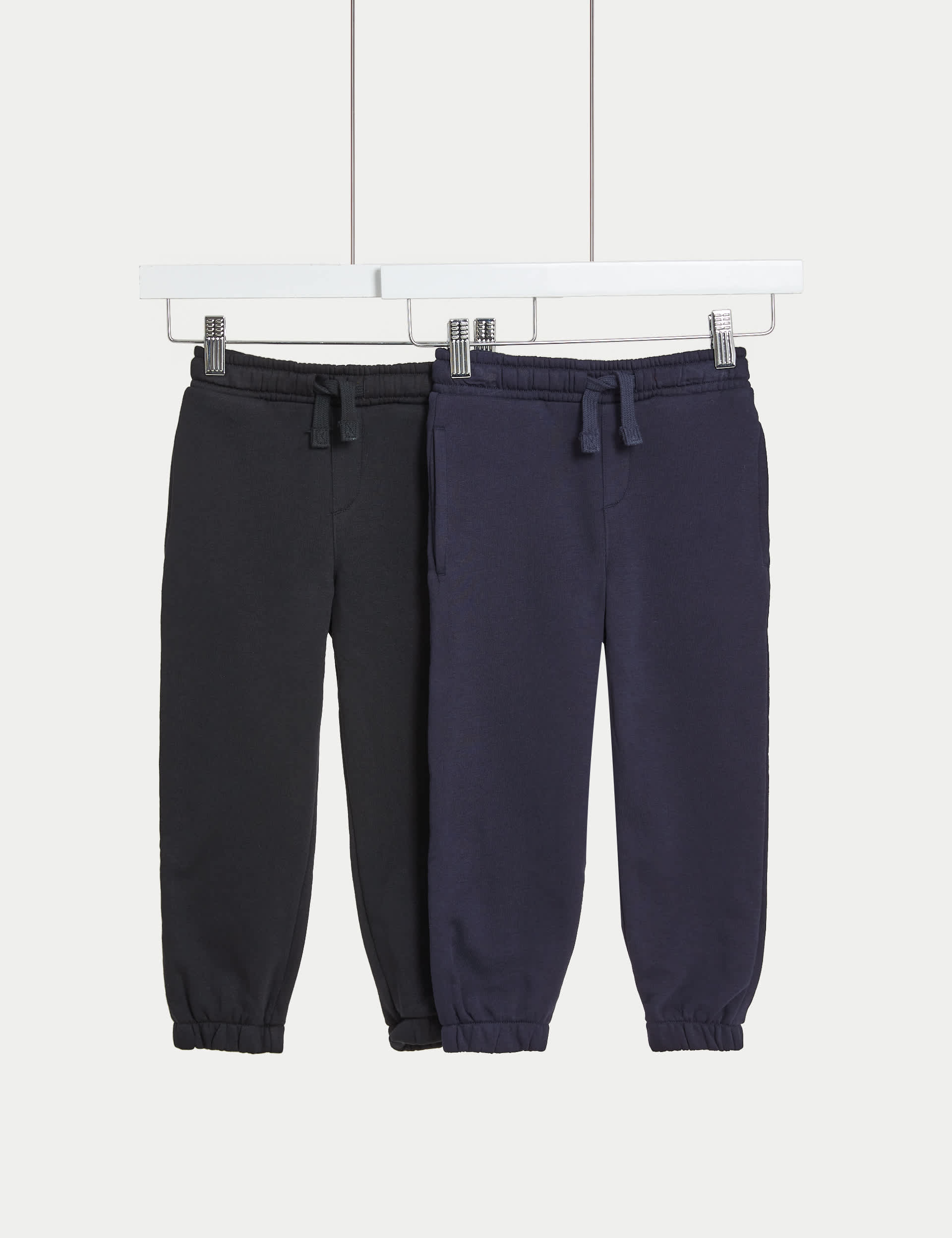 M&S Boys 2pk Cotton Rich Joggers (2-8 Yrs)