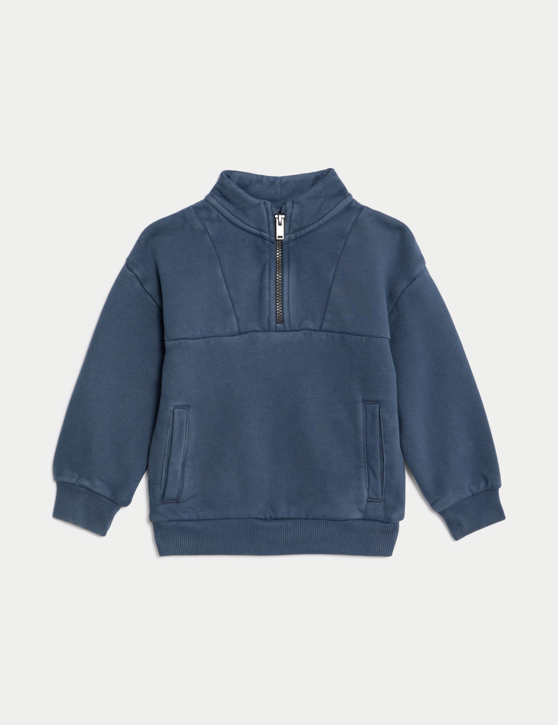 M&S Boys Pure Cotton Sweatshirt (2-8 Yrs) - 3-4 Y - Indigo, Indigo,Green