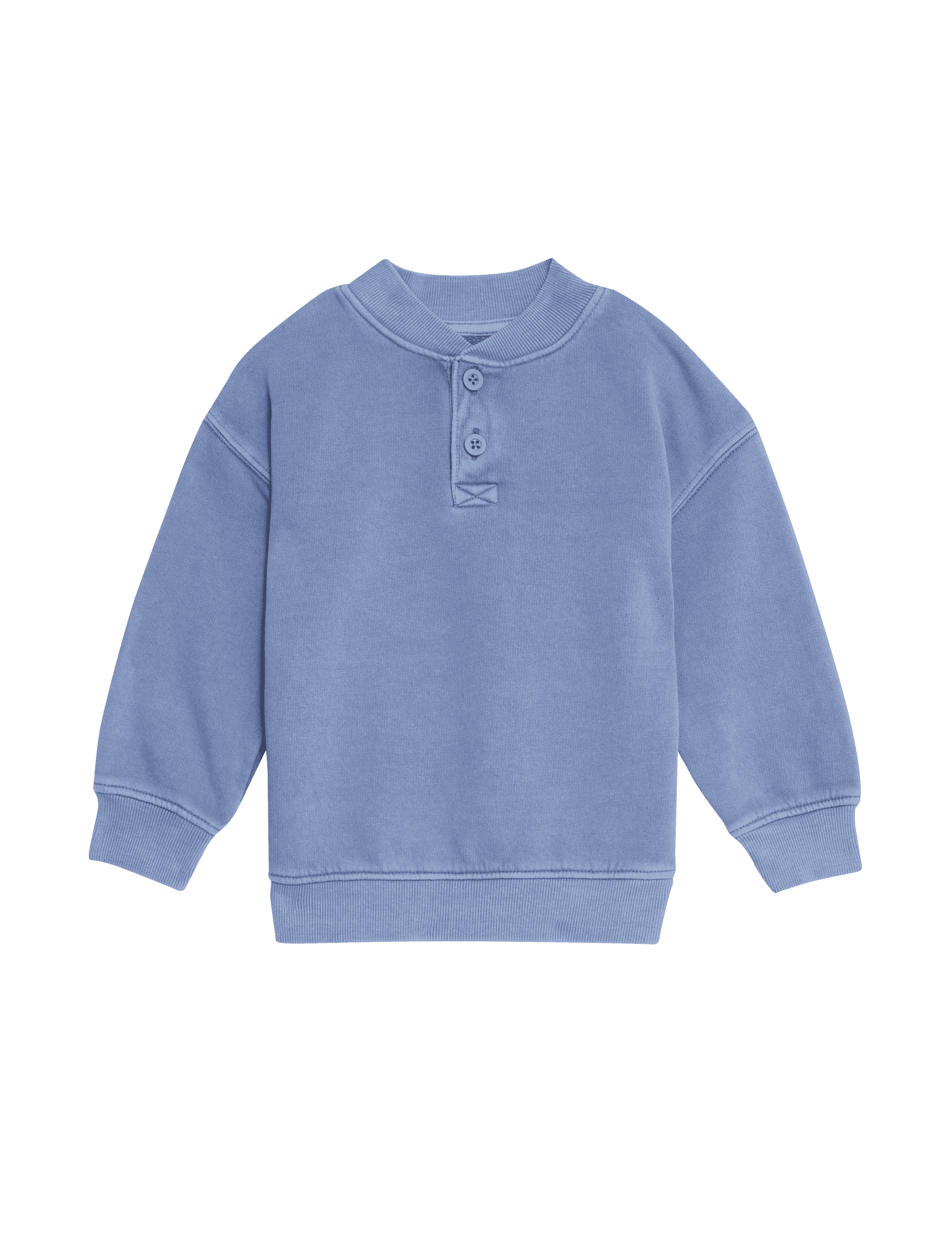 M&S Collection Boys Cotton Rich Sweatshirt (2-8 Yrs) - 4-5 Y - Blue, Blue