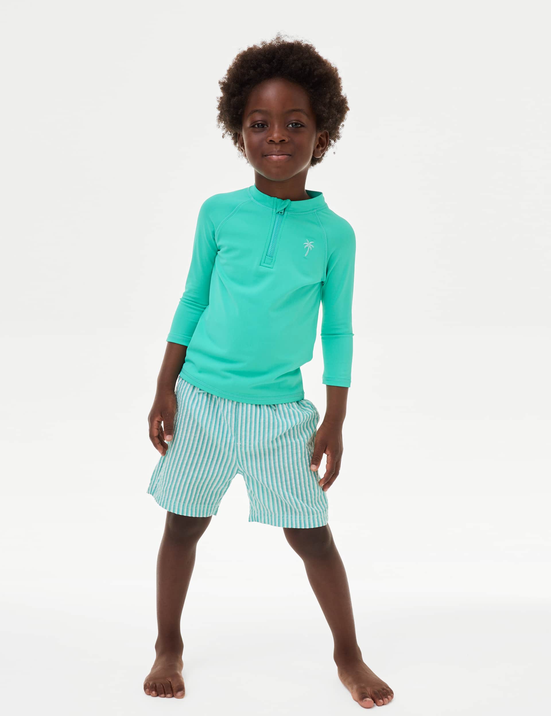 M&S 2pc Striped Seersucker Swim Set (2-8 Yrs)