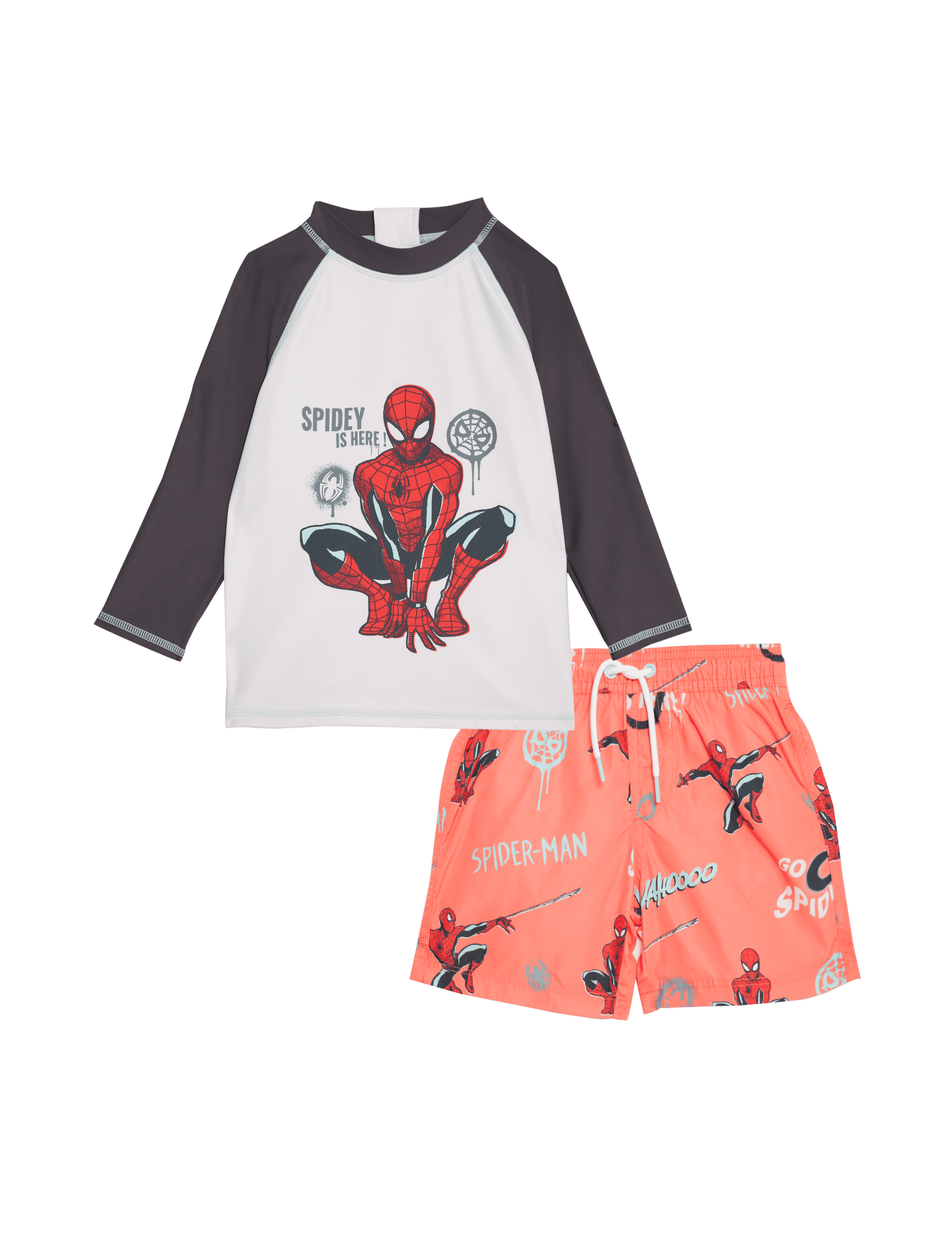 M&S Collection Boys 2pc Spider-Man Swim Set (2-8 Yrs) - 4-5 Y - Red Mix, Red Mix