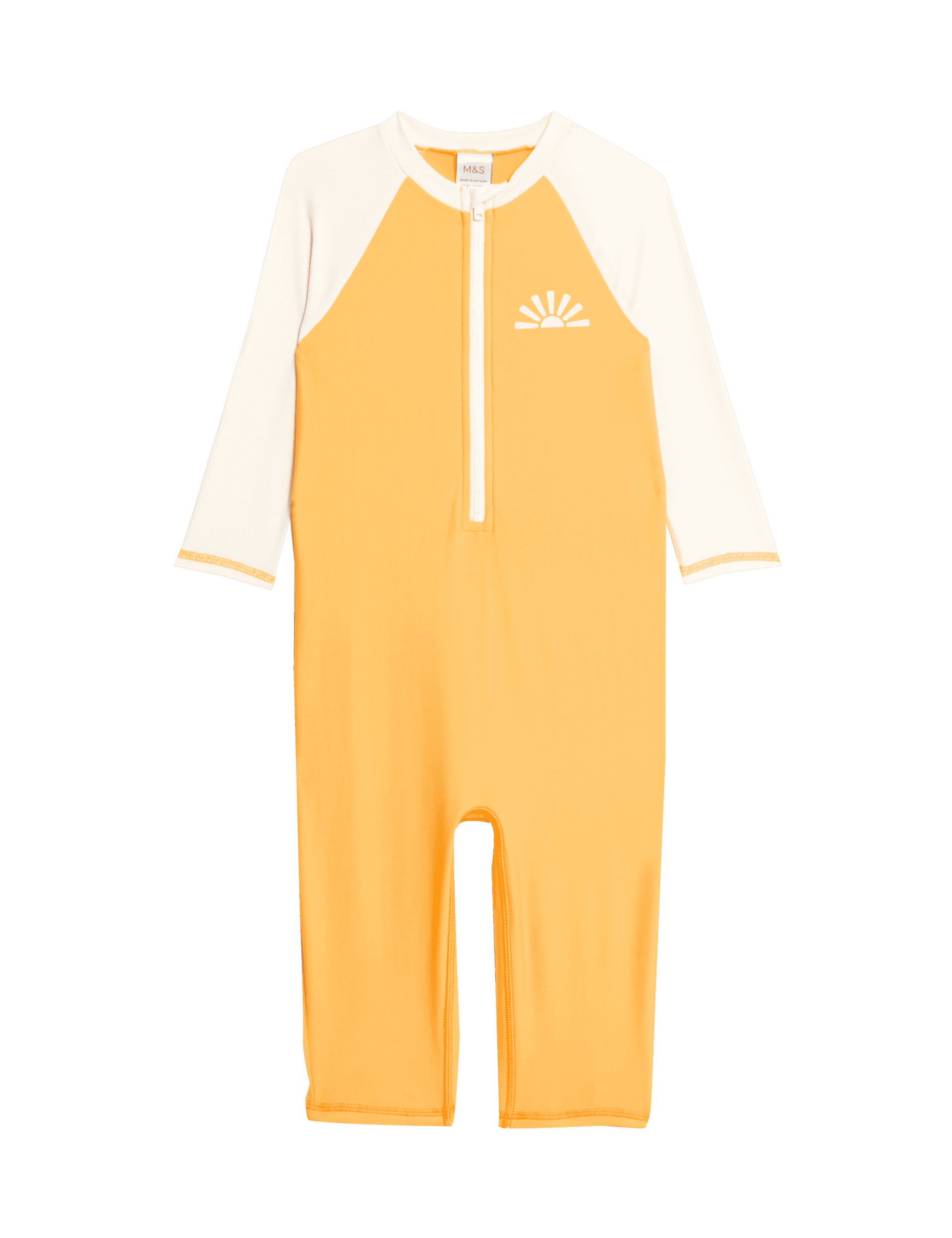 M&S Collection Colourblock Long Sleeve All In One (2-8 Yrs) - 2-3 Y - Yellow Mix, Yellow Mix