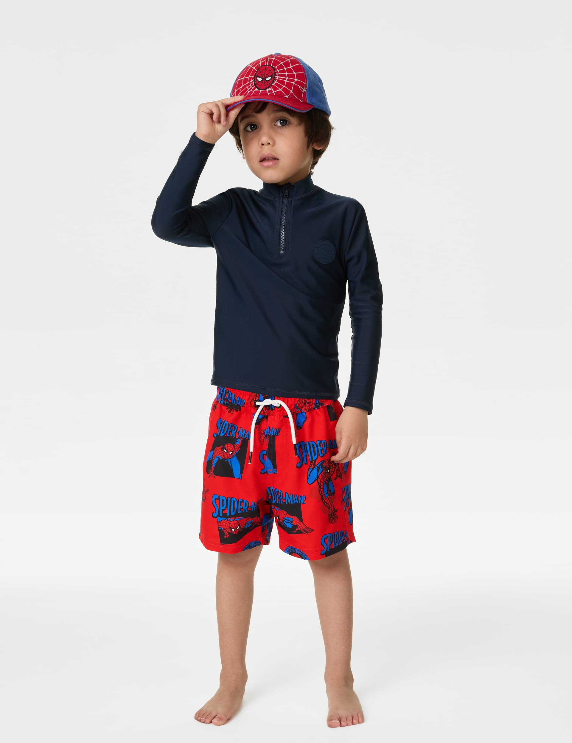 M&S Boys Spider-Man Swim Shorts (2-8 Yrs) - 2-3 Y - Red Mix, Red Mix