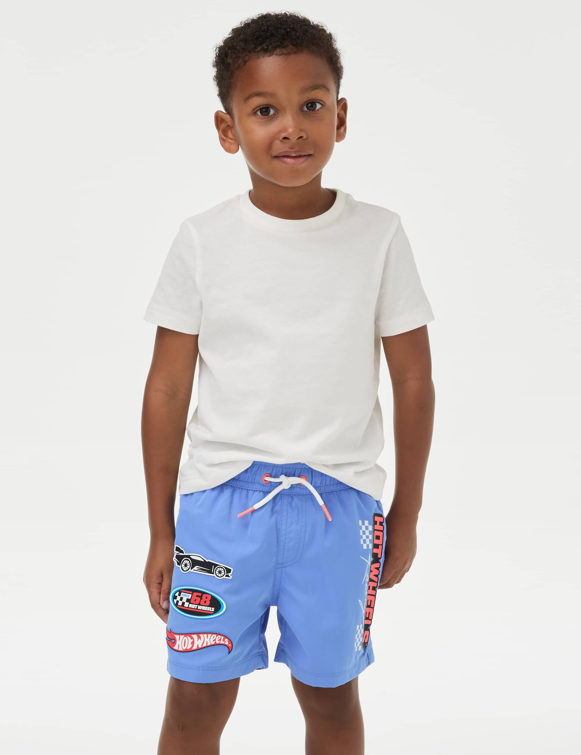 M&S Collection Boys Hot Wheels Swim Shorts (2-8 Yrs) - 4-5 Y - Blue Mix, Blue Mix