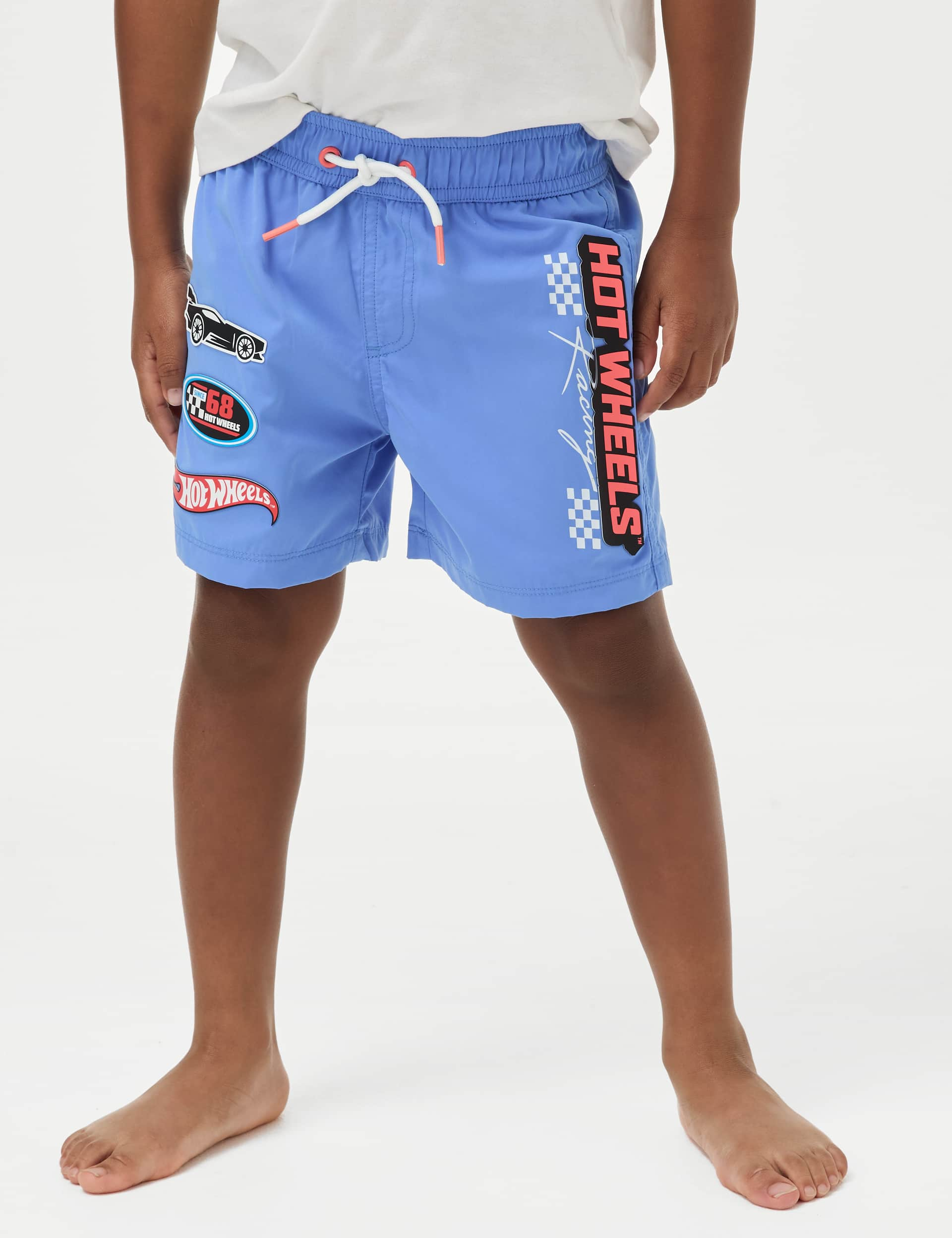 M&S Collection Boys Hot Wheels™ Swim Shorts (2-8 Yrs) - 3-4 Y - Blue Mix, Blue Mix