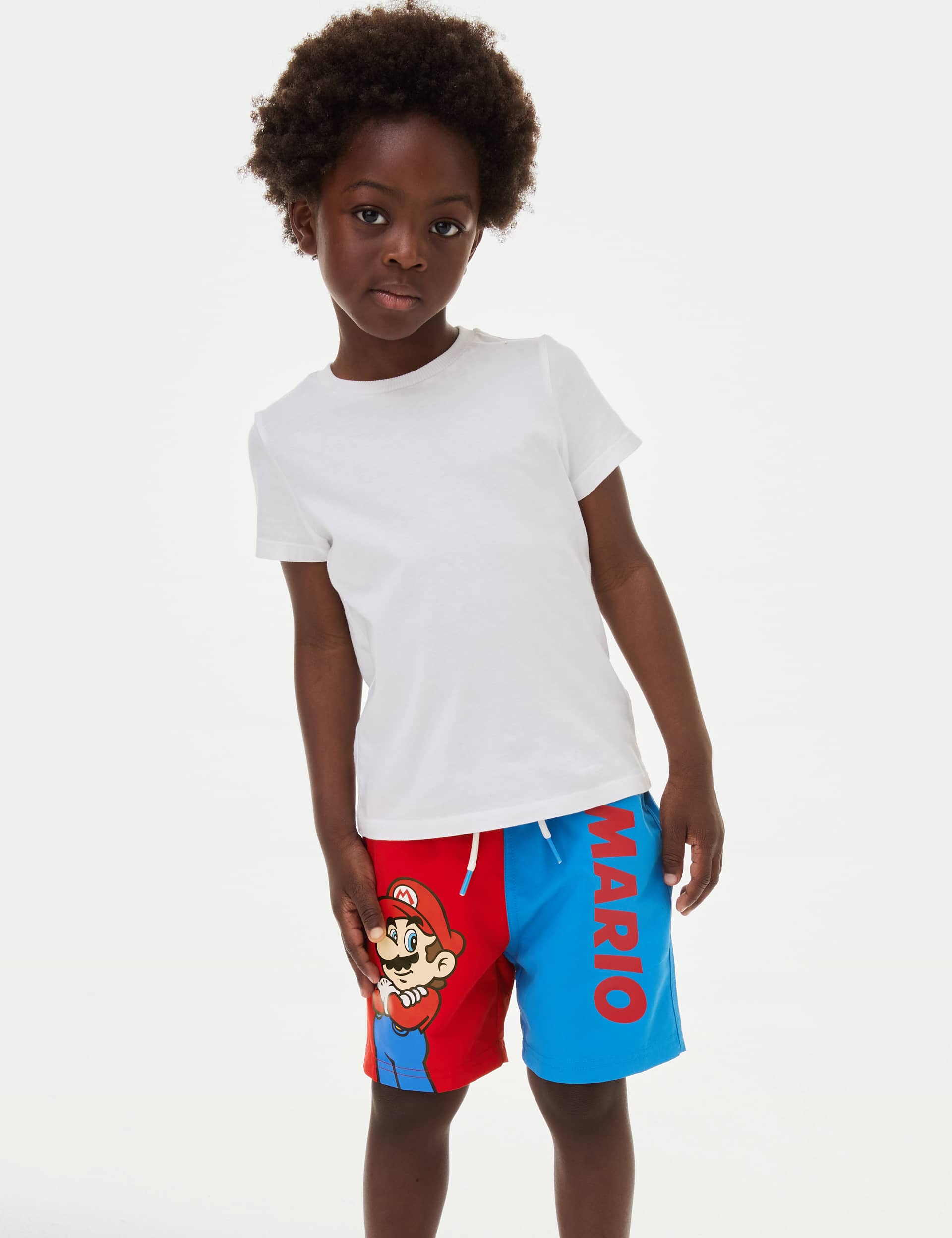 M&S Boys Super Mario Brothers Swim Shorts (2-8 Yrs) - 2-3 Y - Red Mix, Red Mix