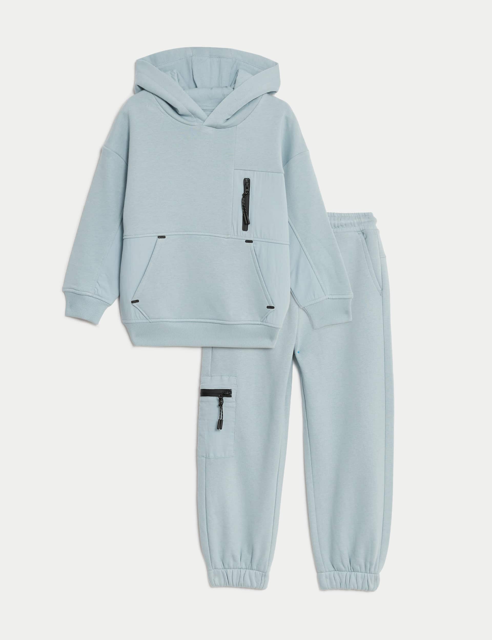 M&S Boys 2pc Cotton Rich Top & Bottom Outfit (2-8 Yrs)