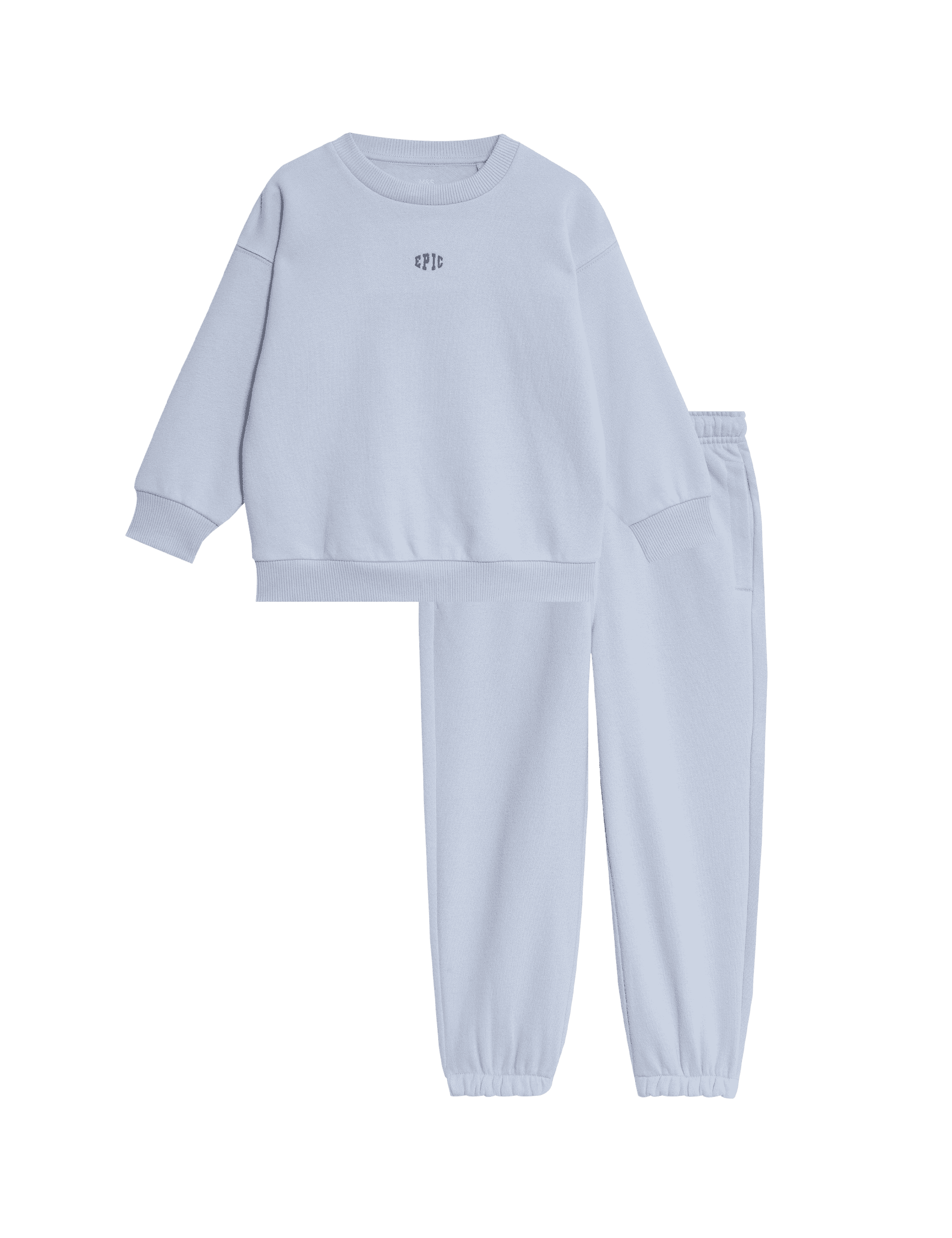 M&S Collection Boys 2pc Cotton Rich Top & Bottom Outfit (1-16 Yrs) - 3-4 Y - Light Blue, Light Blue,