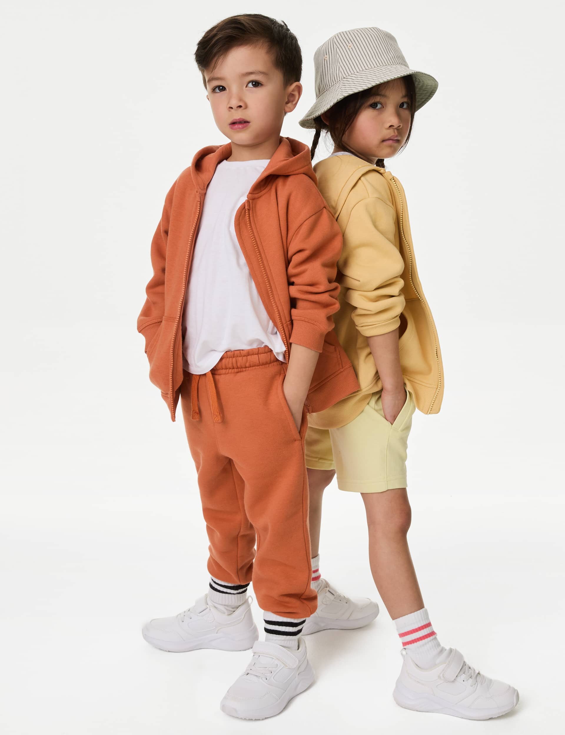 M&S Collection Cotton Rich Joggers (2-8 Yrs) - 3-4 Y - Burnt Orange, Burnt Orange