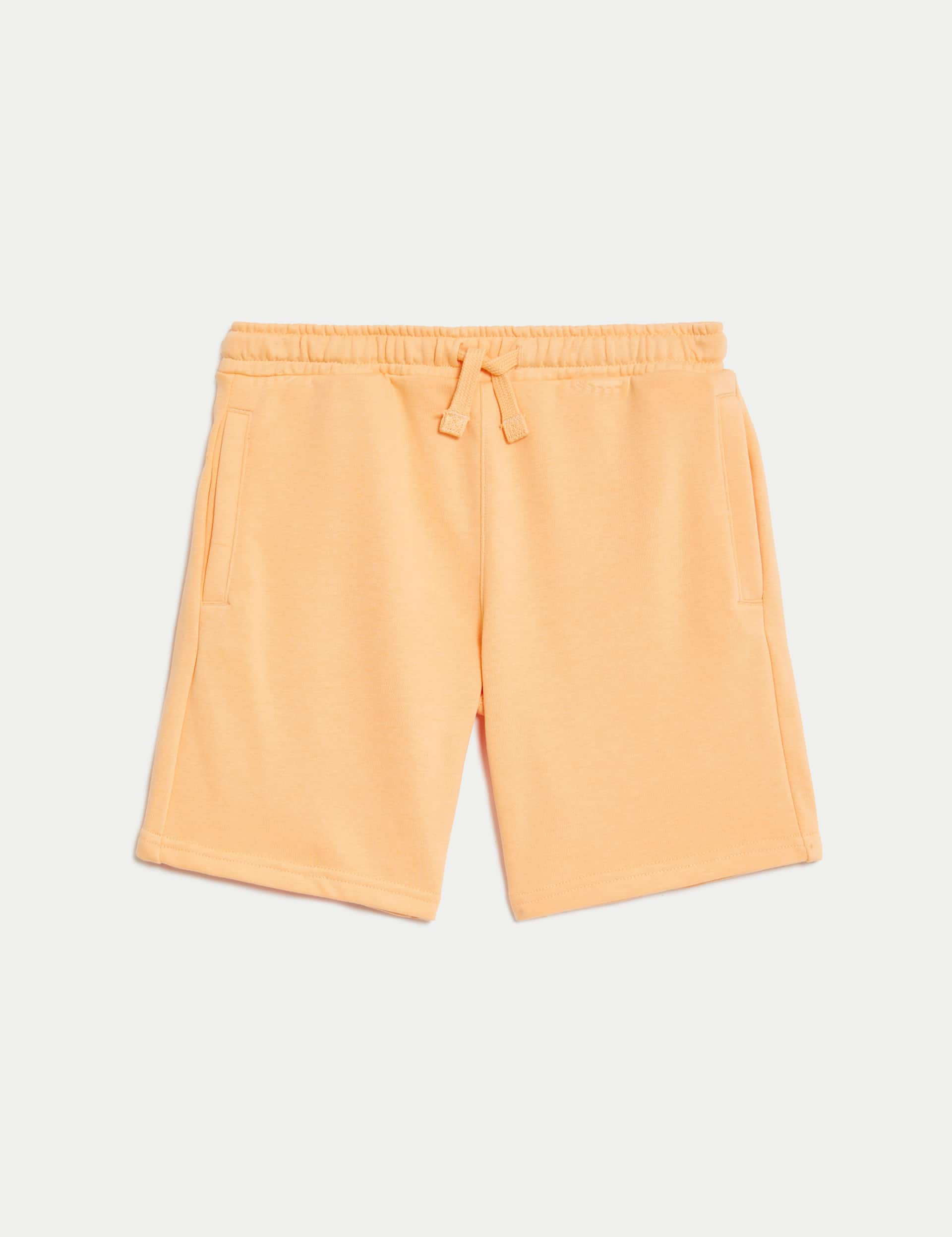 M&S Boys Cotton Rich Shorts (2-8 Yrs) - 3-4 Y - Faded Orange, Green,Grey,Faded Orange,Navy,Coral,Lig