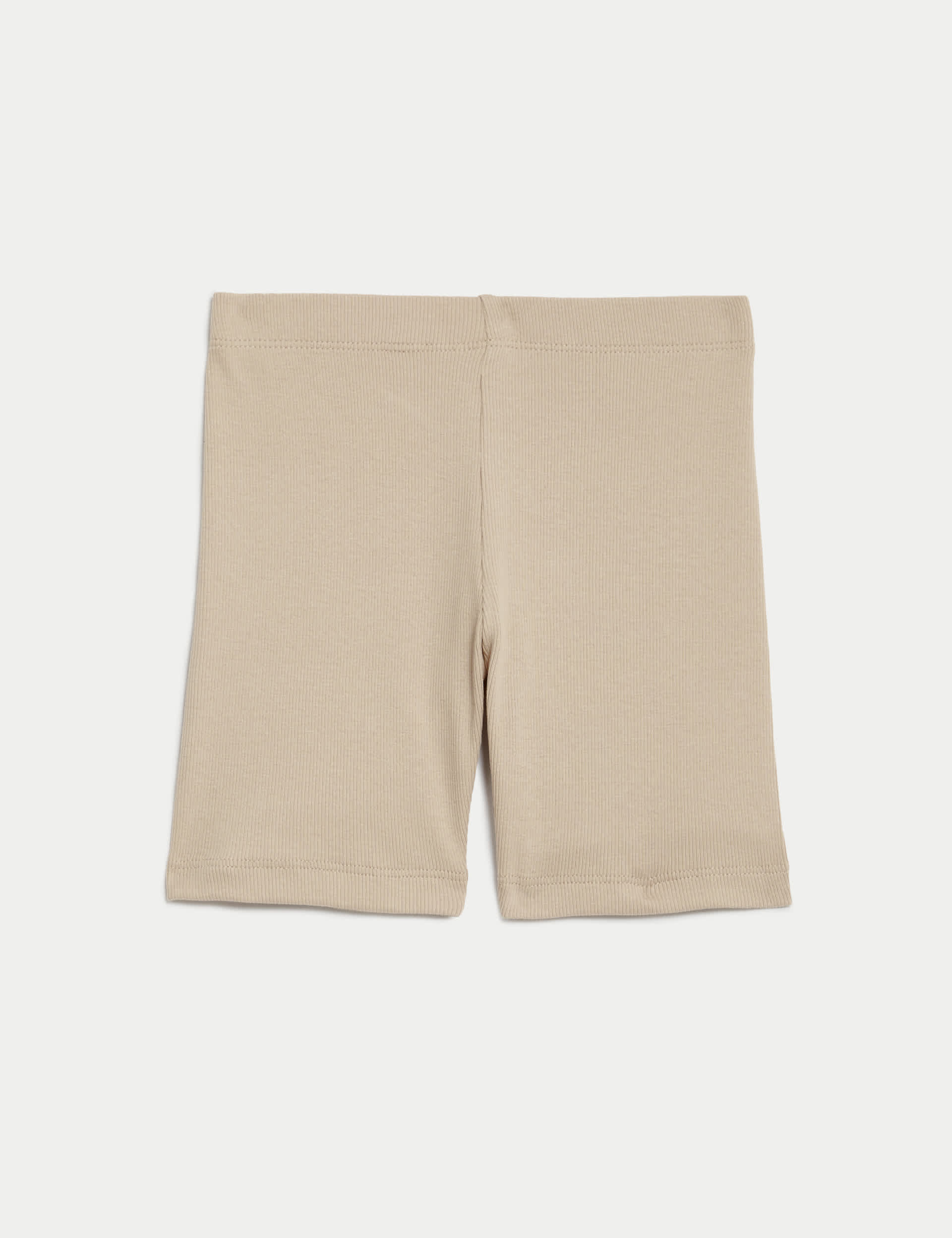 M&S Boys Cotton Rich Ribbed Cycling Shorts (2-8 Yrs) - 3-4 Y - Stone, Air Force Blue,Stone,Khaki