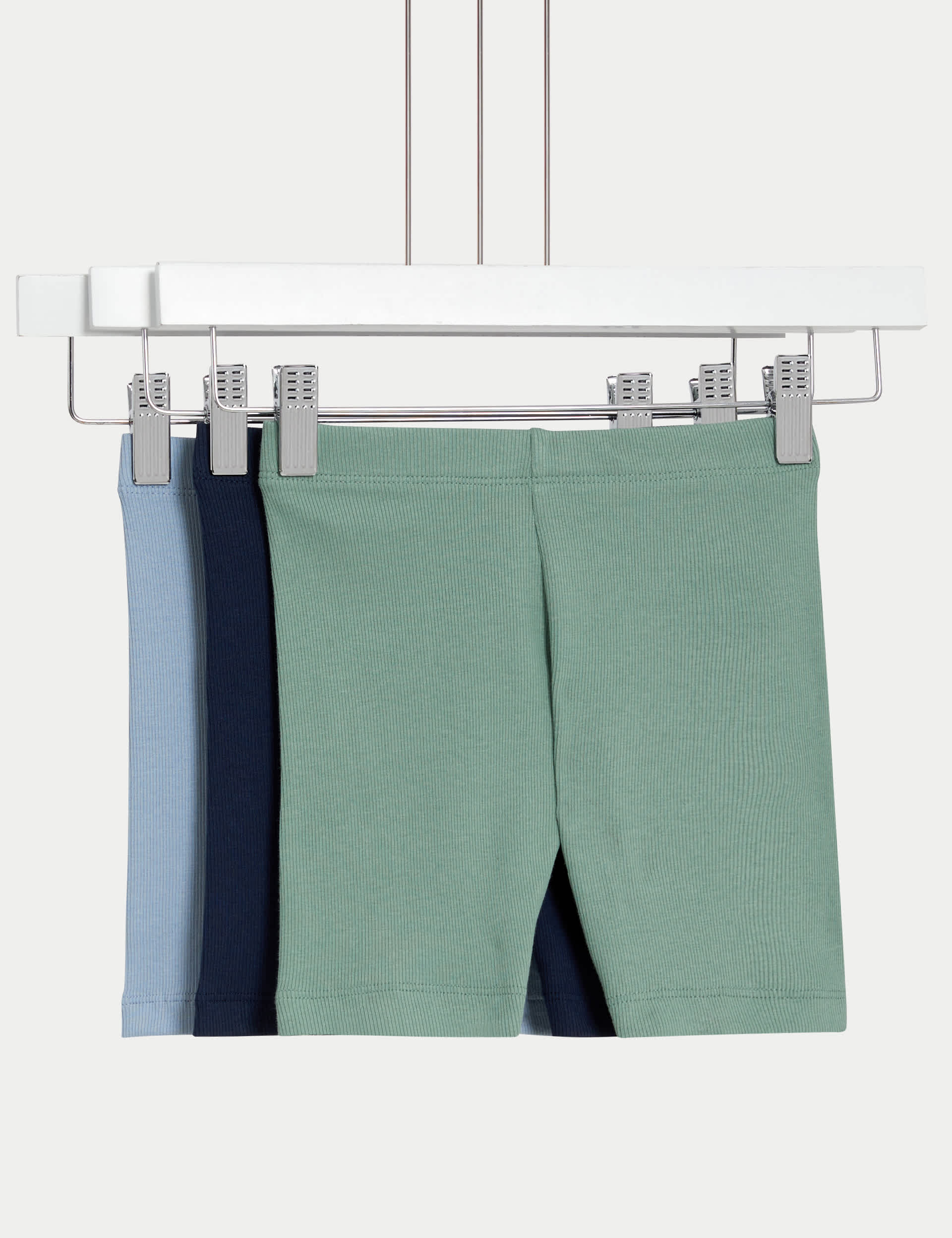 M&S Boys 3pk Cotton Rich Cycling Shorts (2-8 Yrs) - 4-5 Y - Khaki Mix, Khaki Mix,Grey Mix