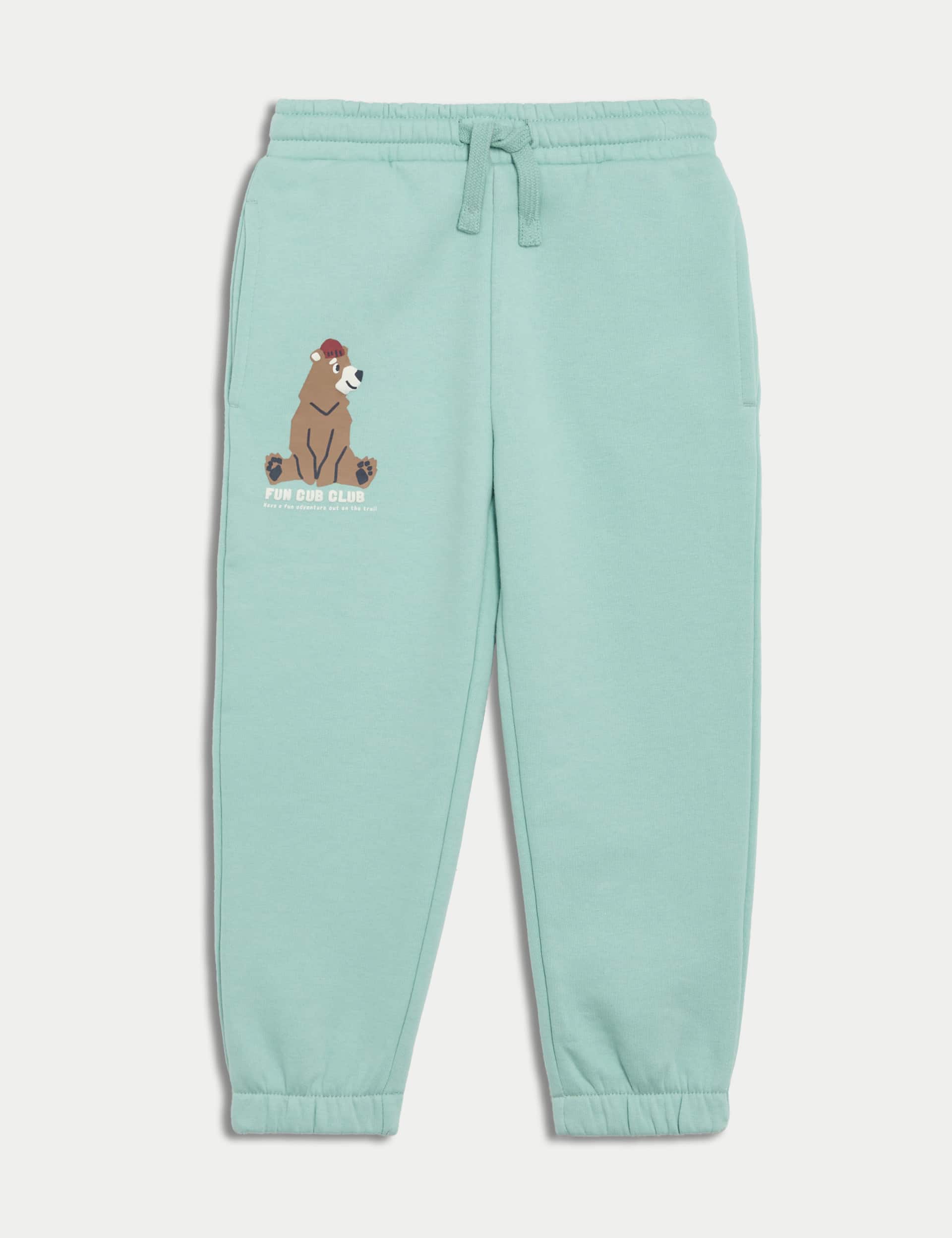 M&S Boys Cotton Rich Bear Joggers (2-8 Yrs)