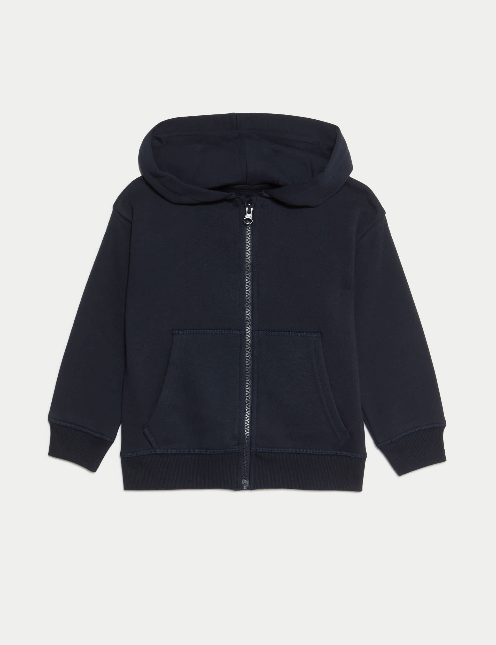 M&S Collection Boys Cotton Rich Plain Hoodie (2-7 Yrs) - 2-3 Y - Navy, Navy