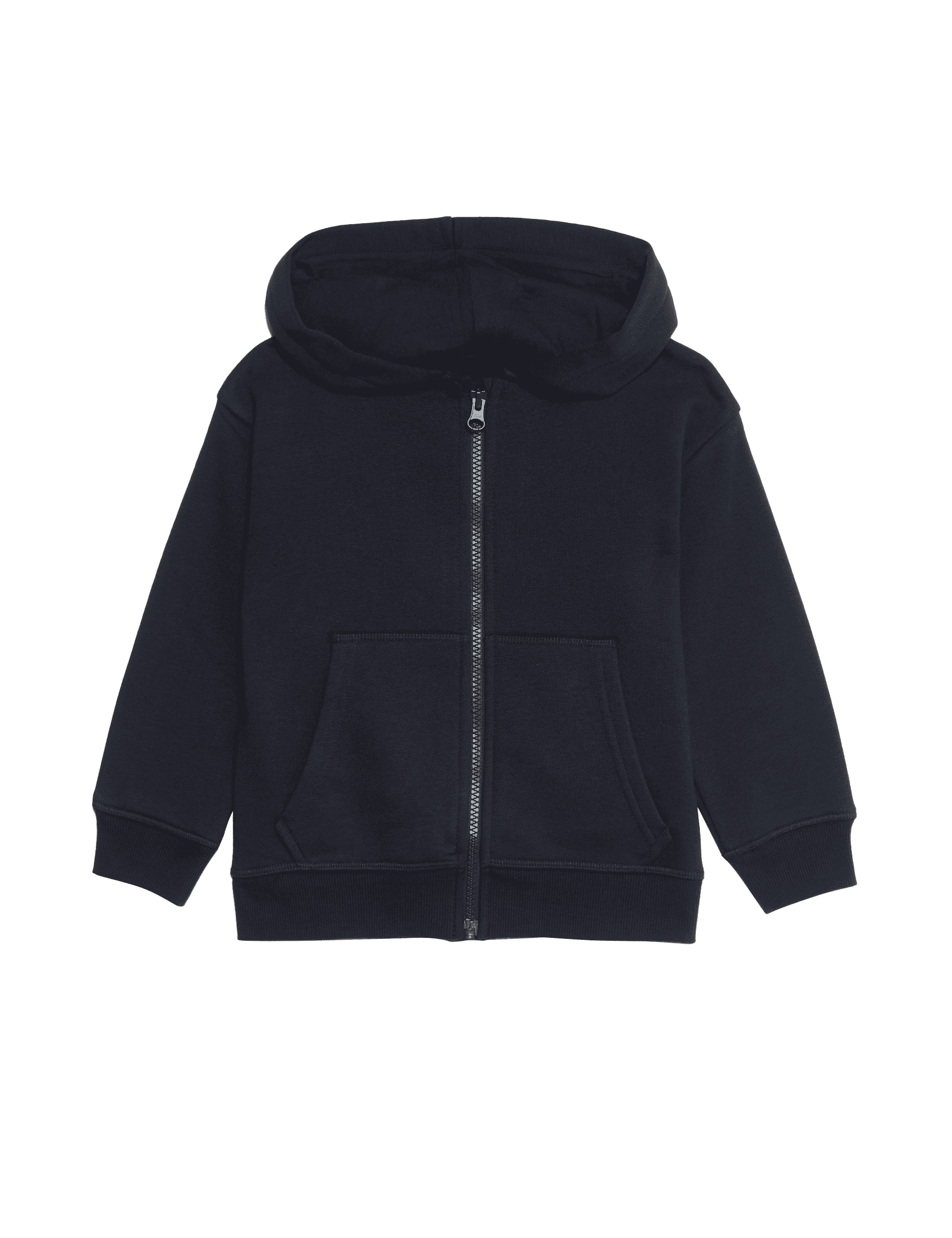 M&S Collection Boys Cotton Rich Plain Hoodie (2-7 Yrs) - 2-3 Y - Navy, Navy