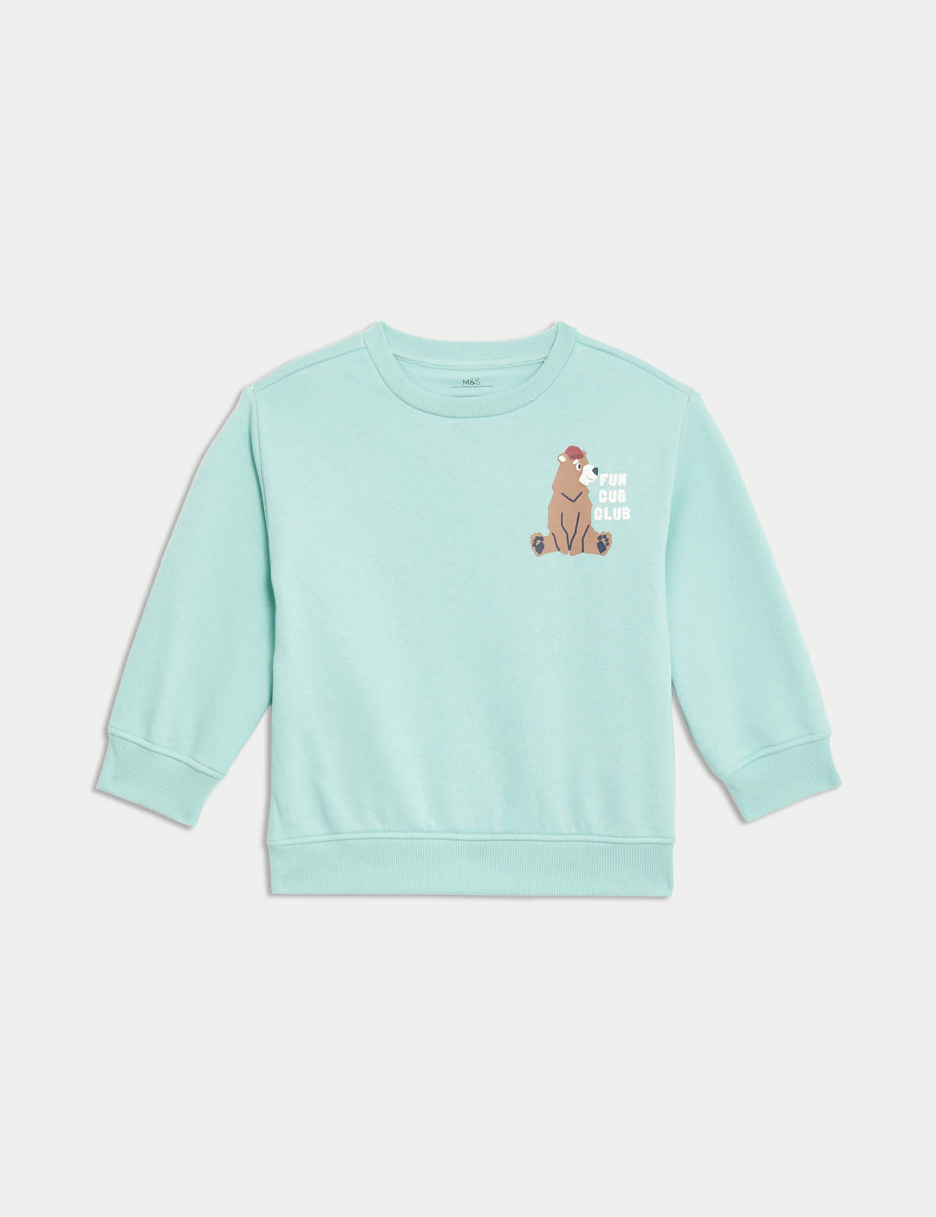 M&S Boys Cotton Rich Bear Top & Bottom Outfit (2-8 Yrs)