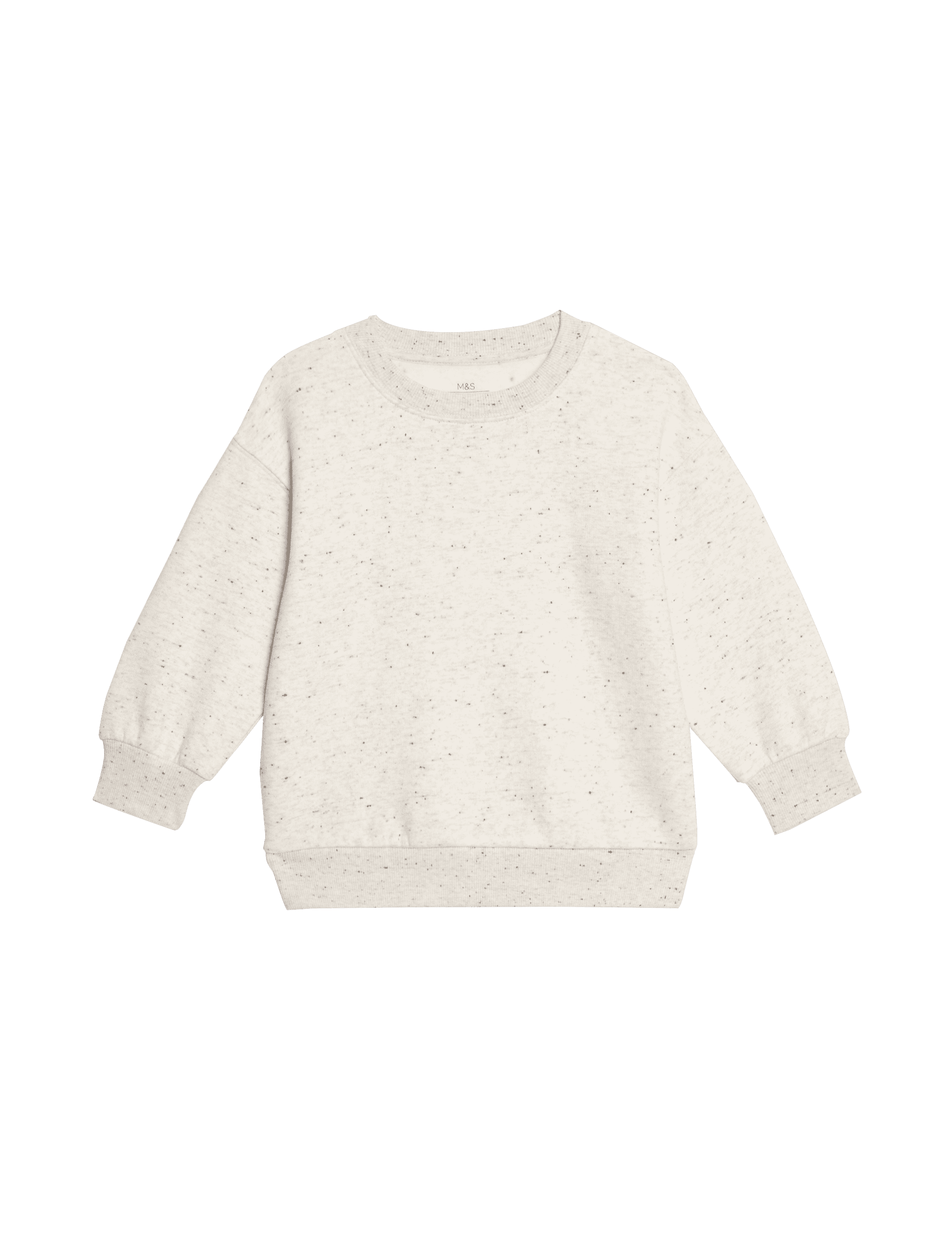 M&S Collection Boys Cotton Rich Neppy Sweatshirt (2-8 Yrs) - 3-4 Y - Cream, Cream