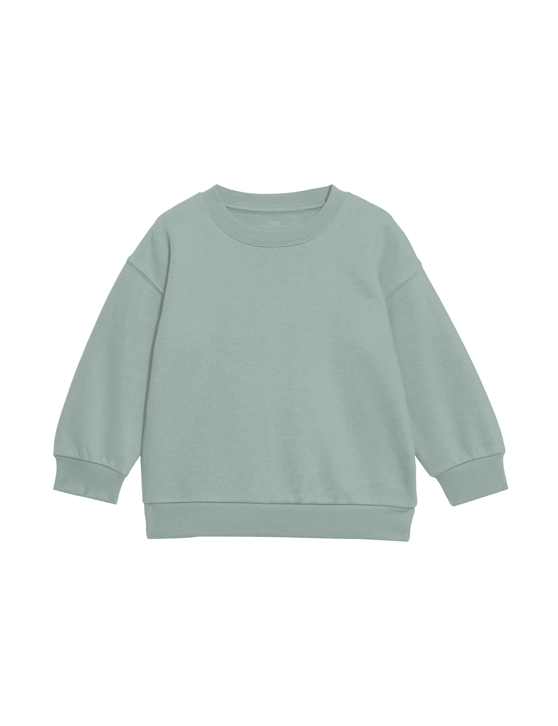 M&S Collection Boys Cotton Rich Plain Sweatshirt (2-8 Yrs) - 5-6 Y - Light Green, Light Green