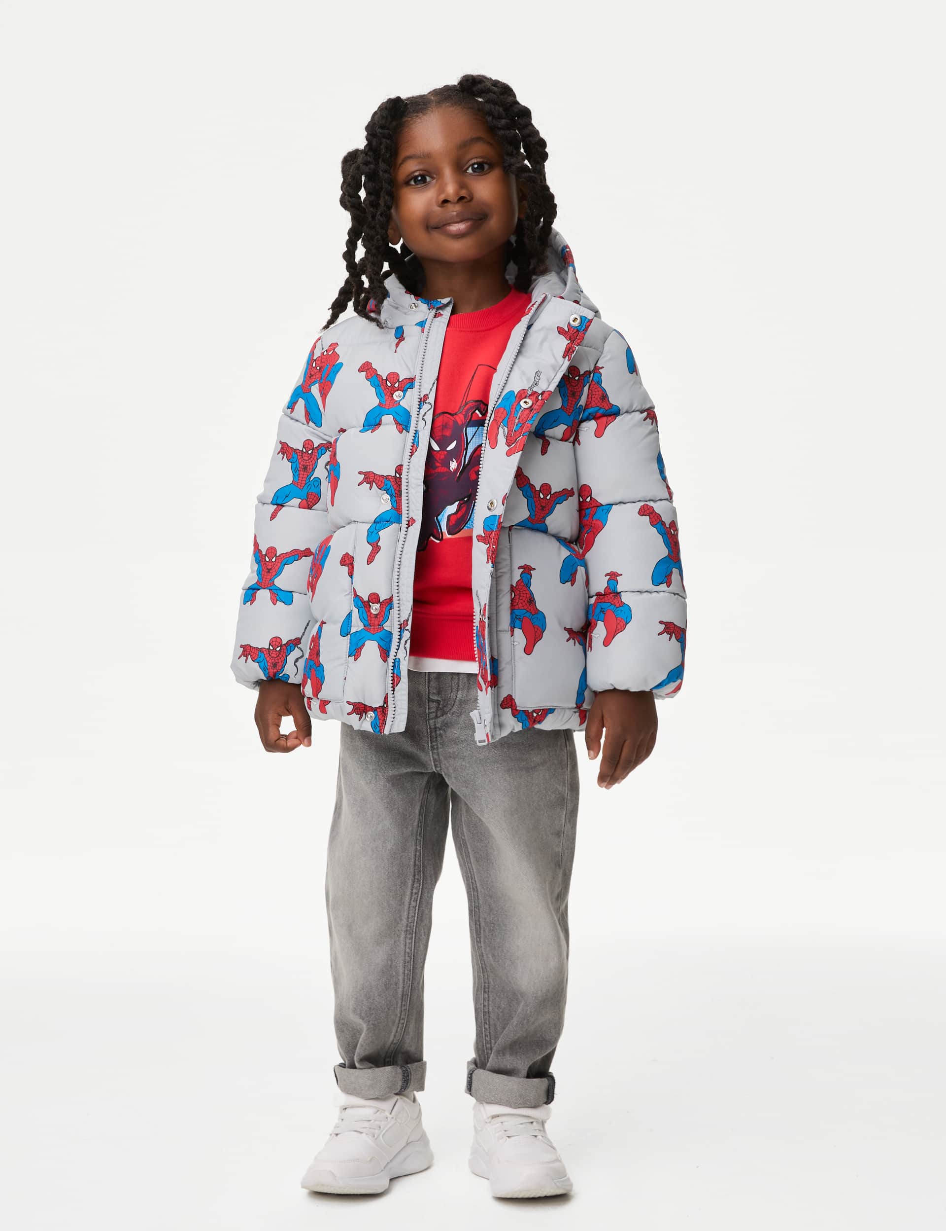 M&S Boys Spider-Man  Padded Coat (2-8 Yrs)