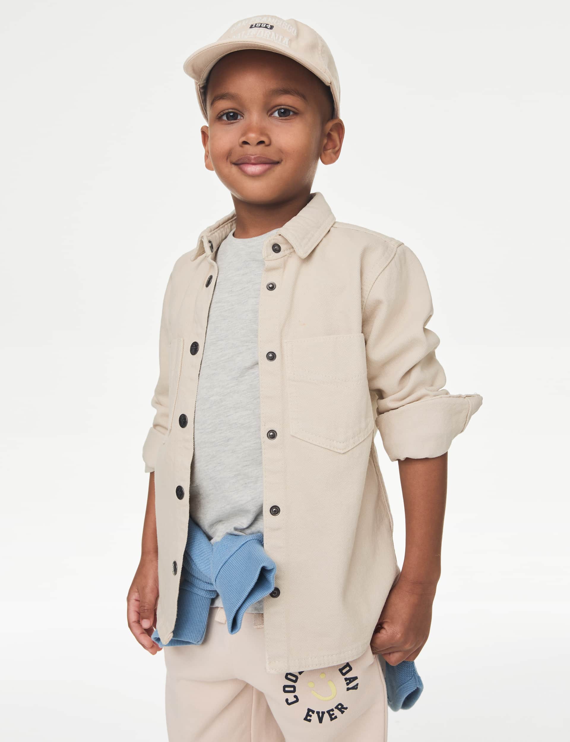 M&S Boys Cotton Rich Shirt & T-Shirt Set (2-8 Yrs)