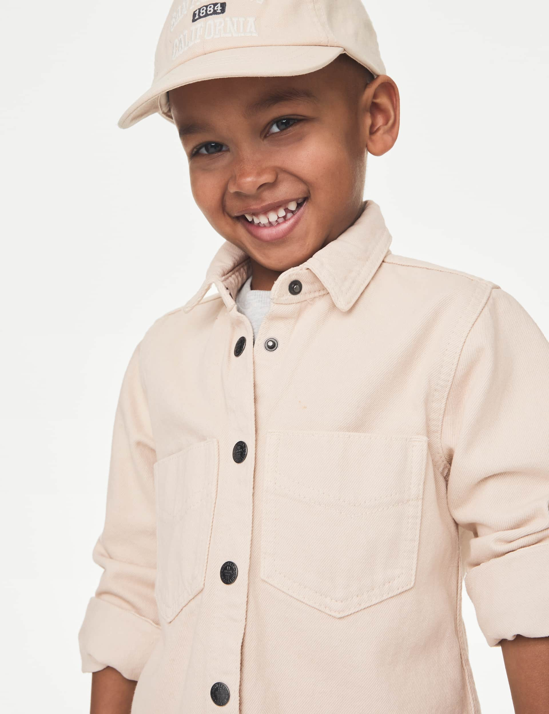 M&S Collection Boys Cotton Rich Shirt & T-Shirt Set (2-8 Yrs) - 5-6 Y - Calico, Calico