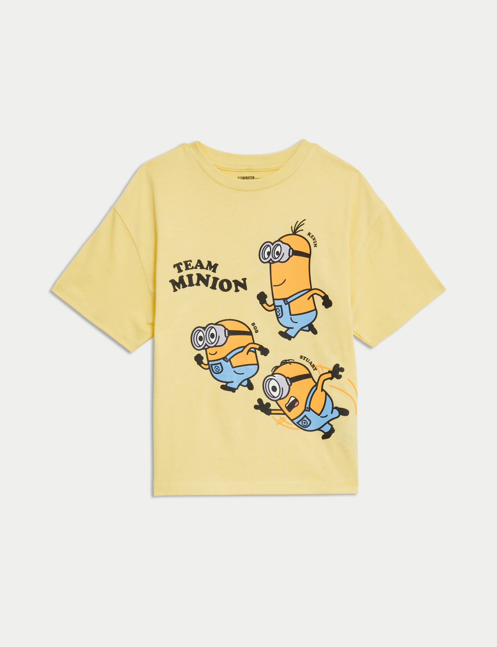 M&S Boys Pure Cotton Minions T-Shirt (2-8 Yrs) - 4-5 Y - Yellow, Yellow